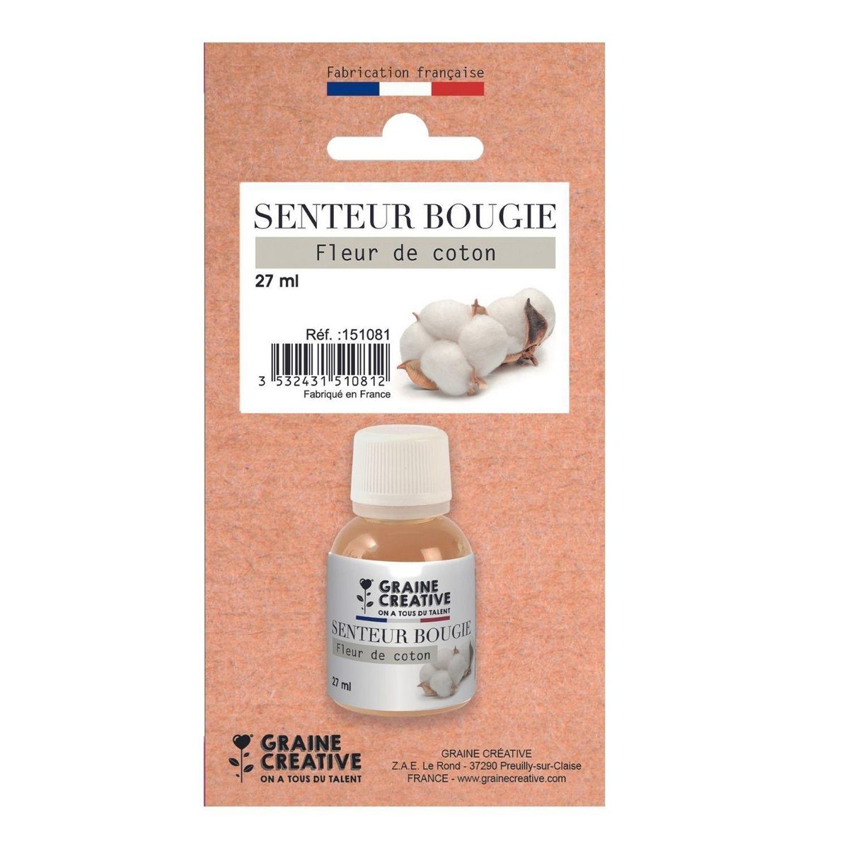 Graine créative Parfum pour bougie 27 ml - Fleur de coton