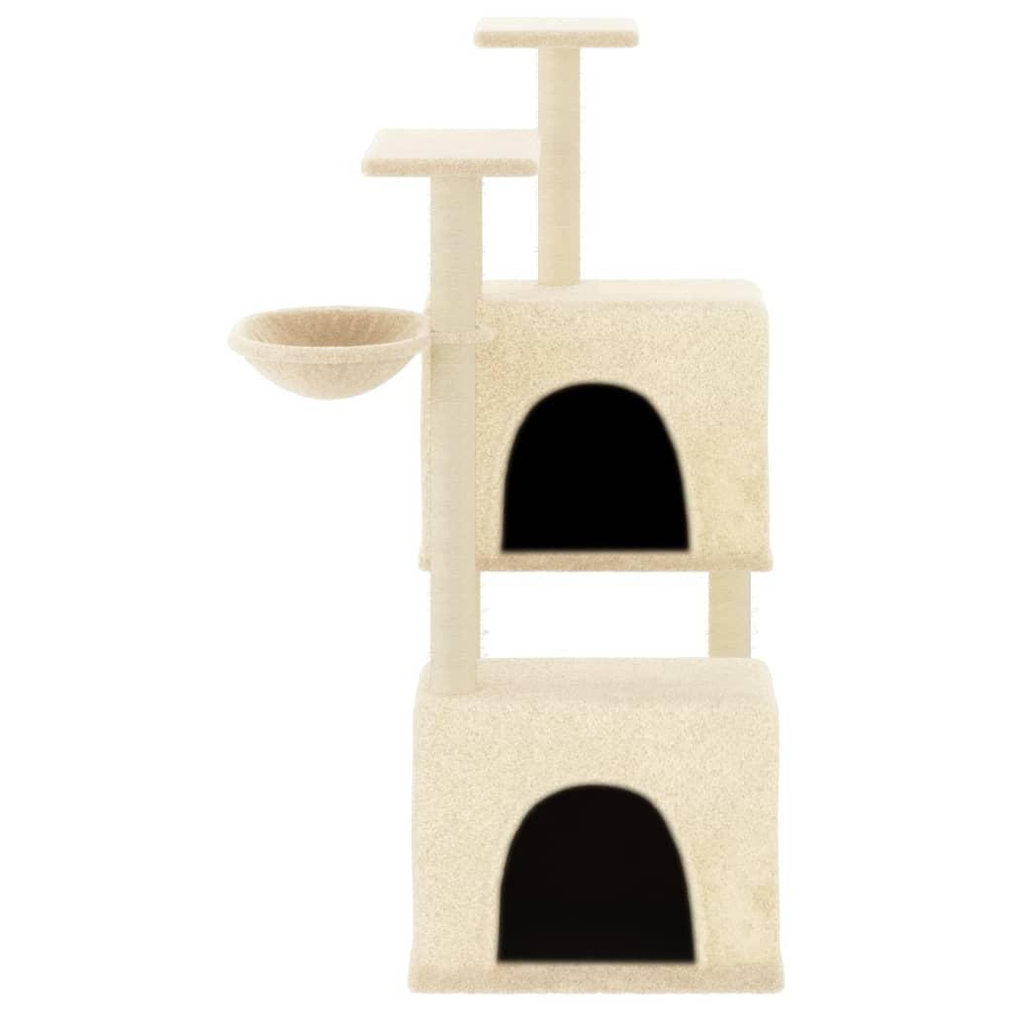 Voir la diapositive 3 : VIDAXL Arbre a chat avec griffoirs en sisal creme 122 cm