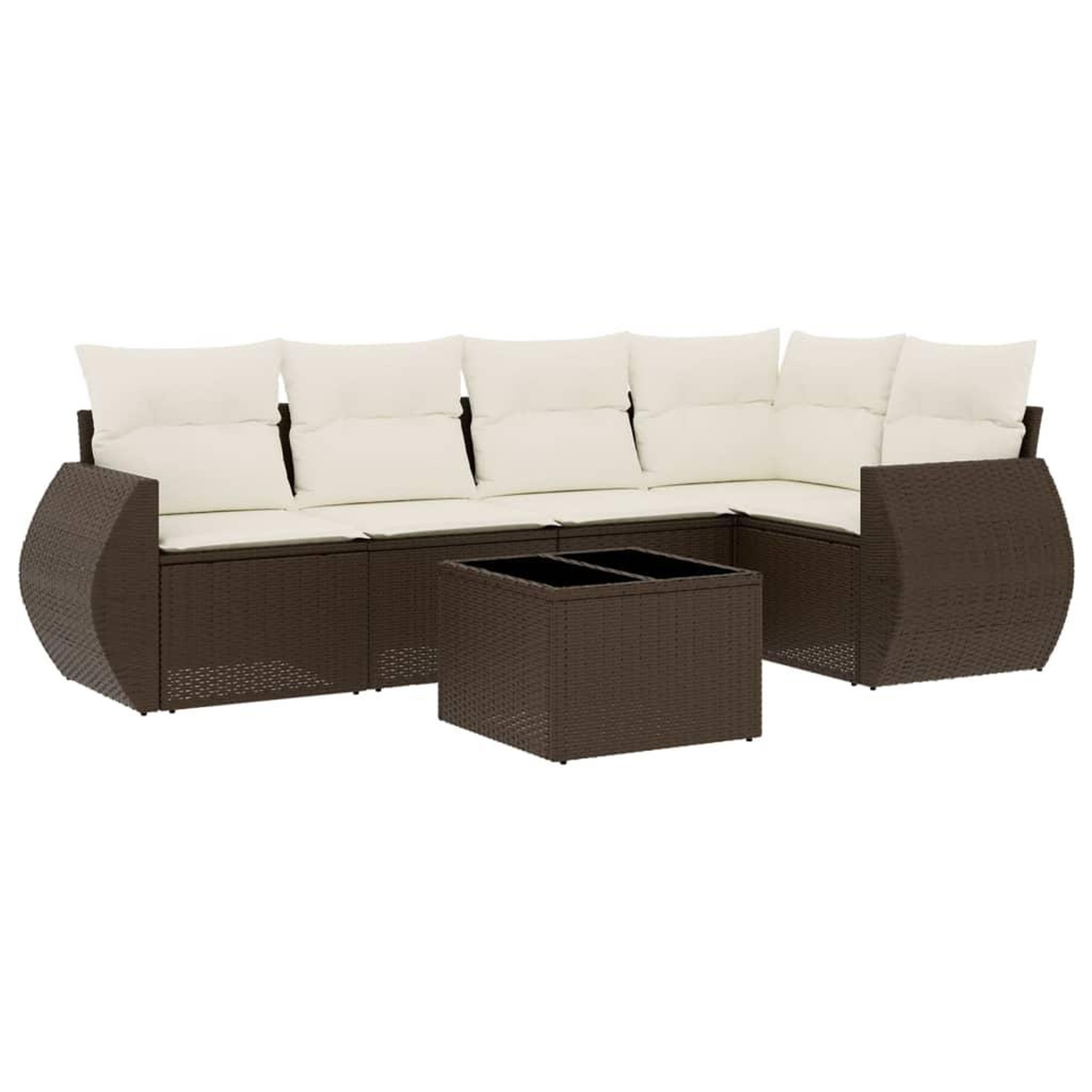 Voir la diapositive 2 : VIDAXL Salon de jardin avec coussins 6 pcs marron resine tressee
