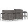 Voir la diapositive 1 : VIDAXL Ensemble de bar de jardin 8 pcs et coussins Resine tressee Gris