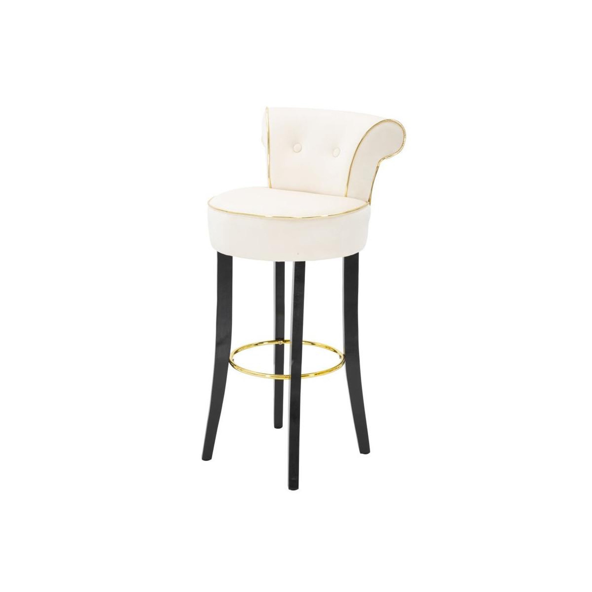 Voir la diapositive 3 : Paris Prix Tabouret de bar en velours  luxy  96cm crème