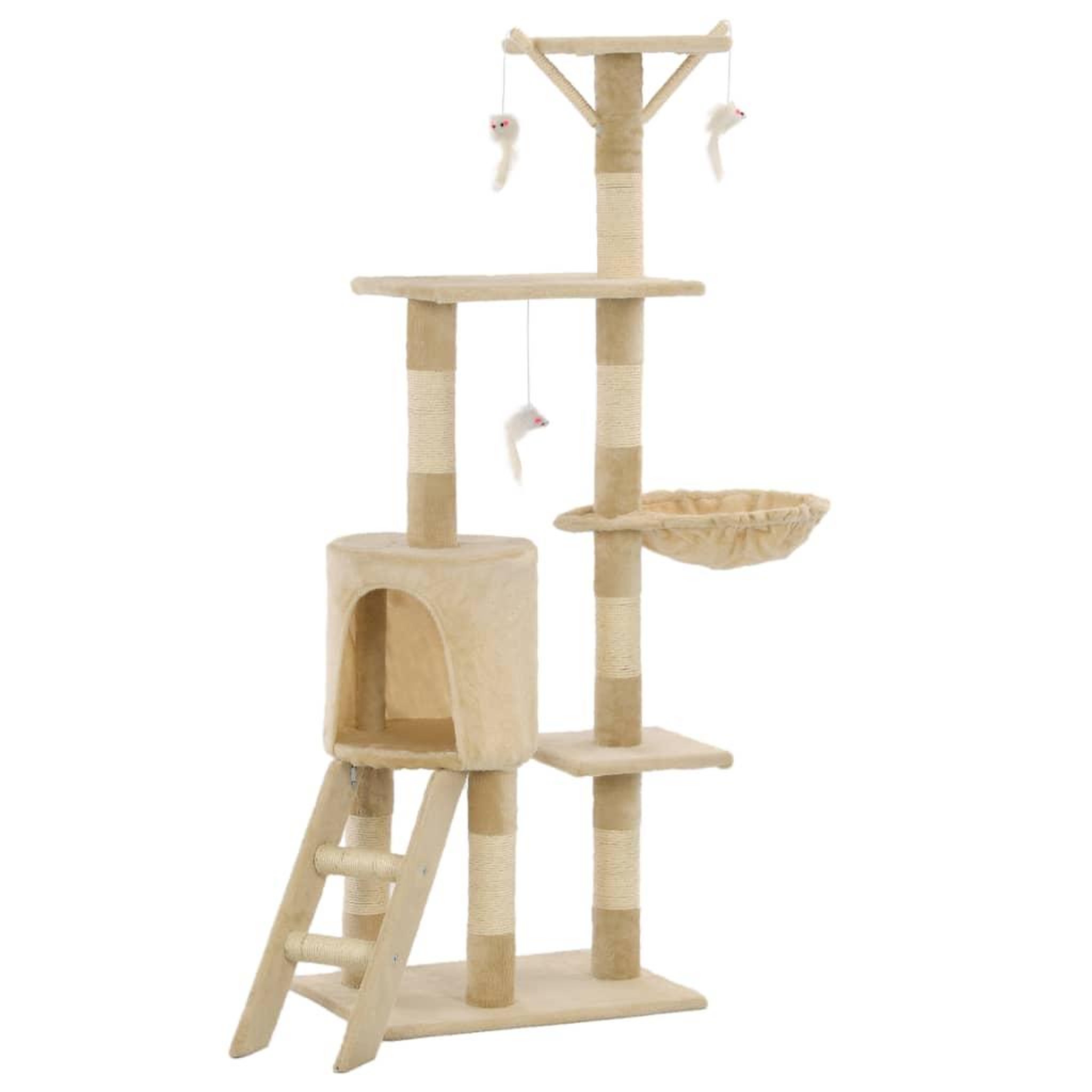 Voir la diapositive 2 : VIDAXL Arbre a chat avec griffoirs en sisal 138 cm Beige