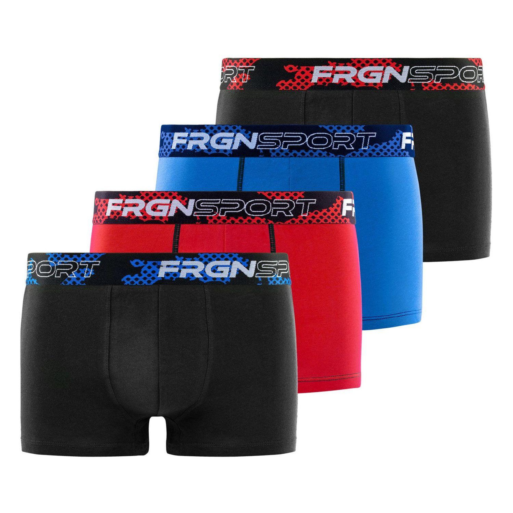 FREEGUN Lot de 4 boxers garçon en coton Dynamic Tom. Coloris disponibles : Rouge