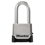 Master lock Cadenas Haute Sécurité [Combinaison et Clé] [Zinc] [Anse XL] [Extérieur] M176EURDLH