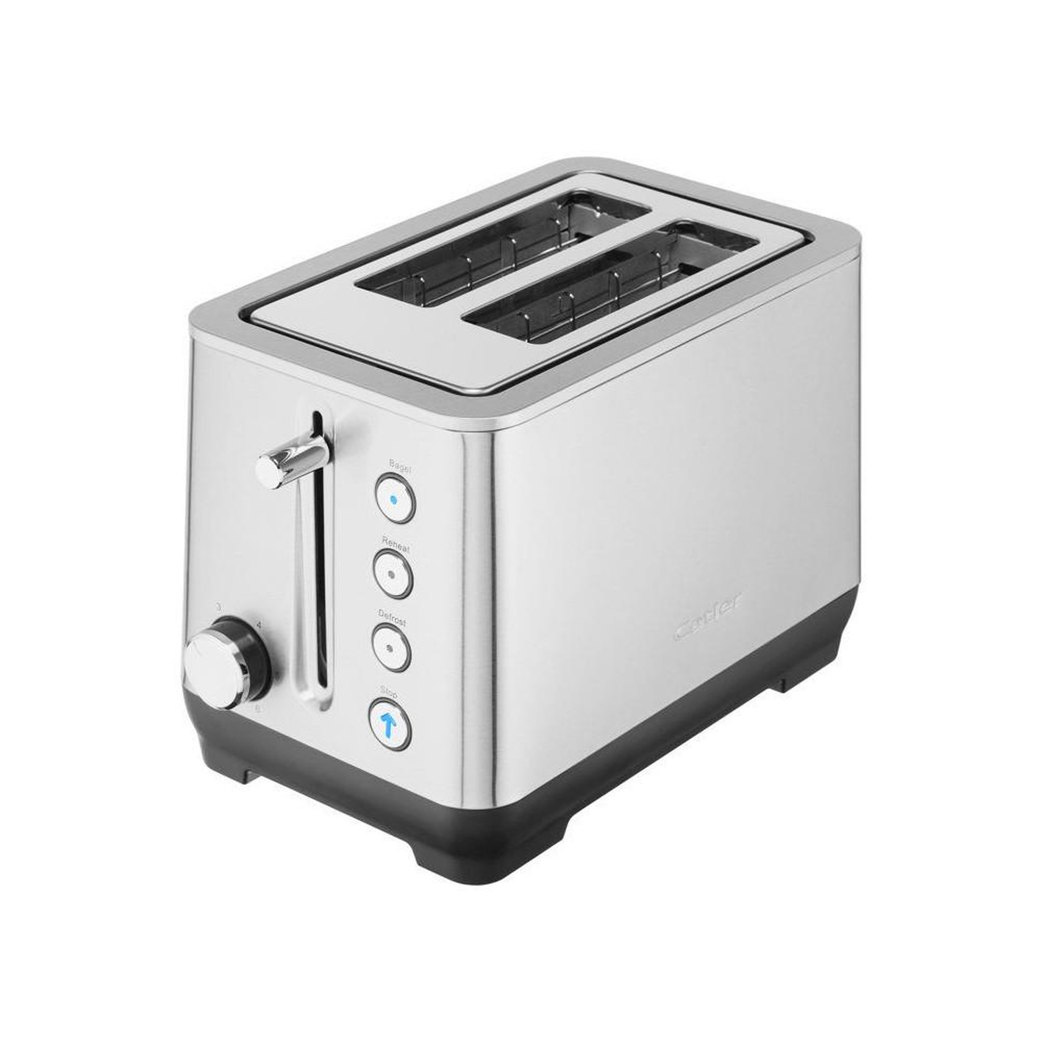 Grille-pain 2 fentes TS 4013 avec fonction bagel, décongélation et réchauffage, acier inox brossé anti-traces