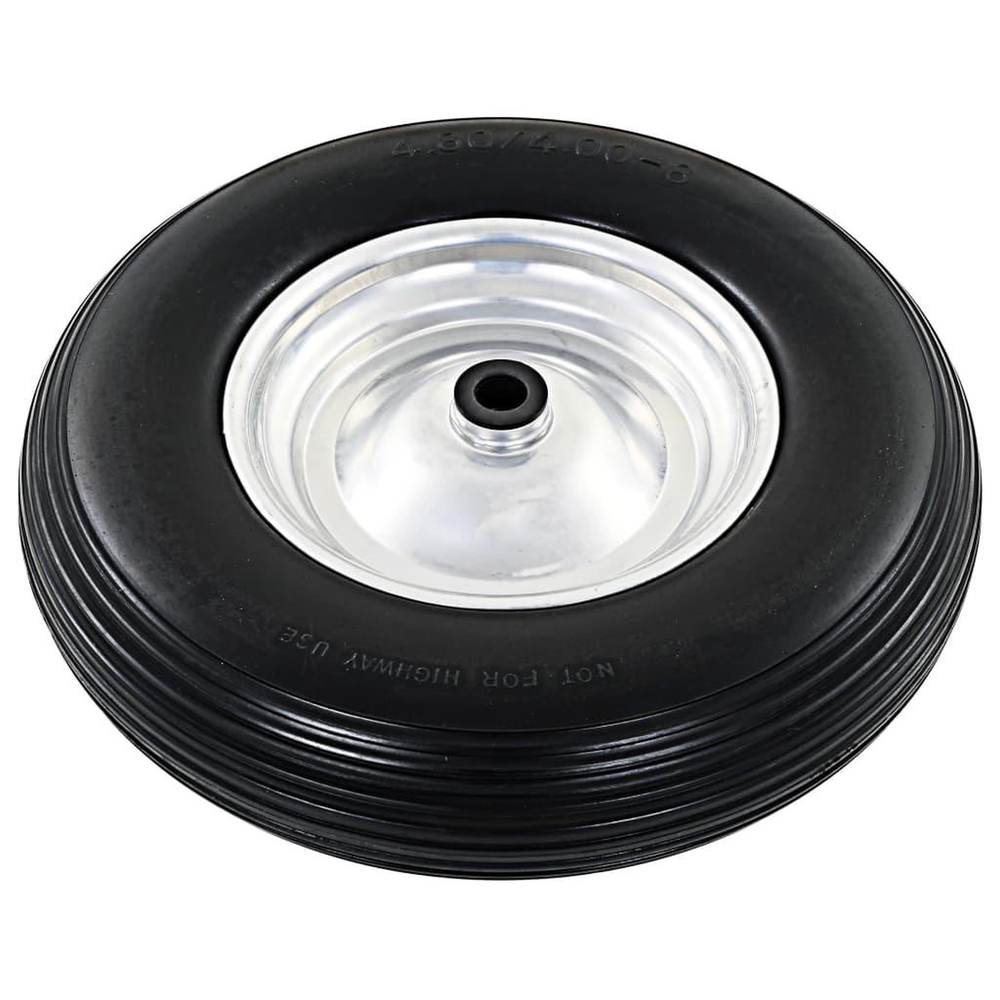 Voir la diapositive 2 : VIDAXL Roue de brouette avec axe PU solide 4.00-8 390 mm