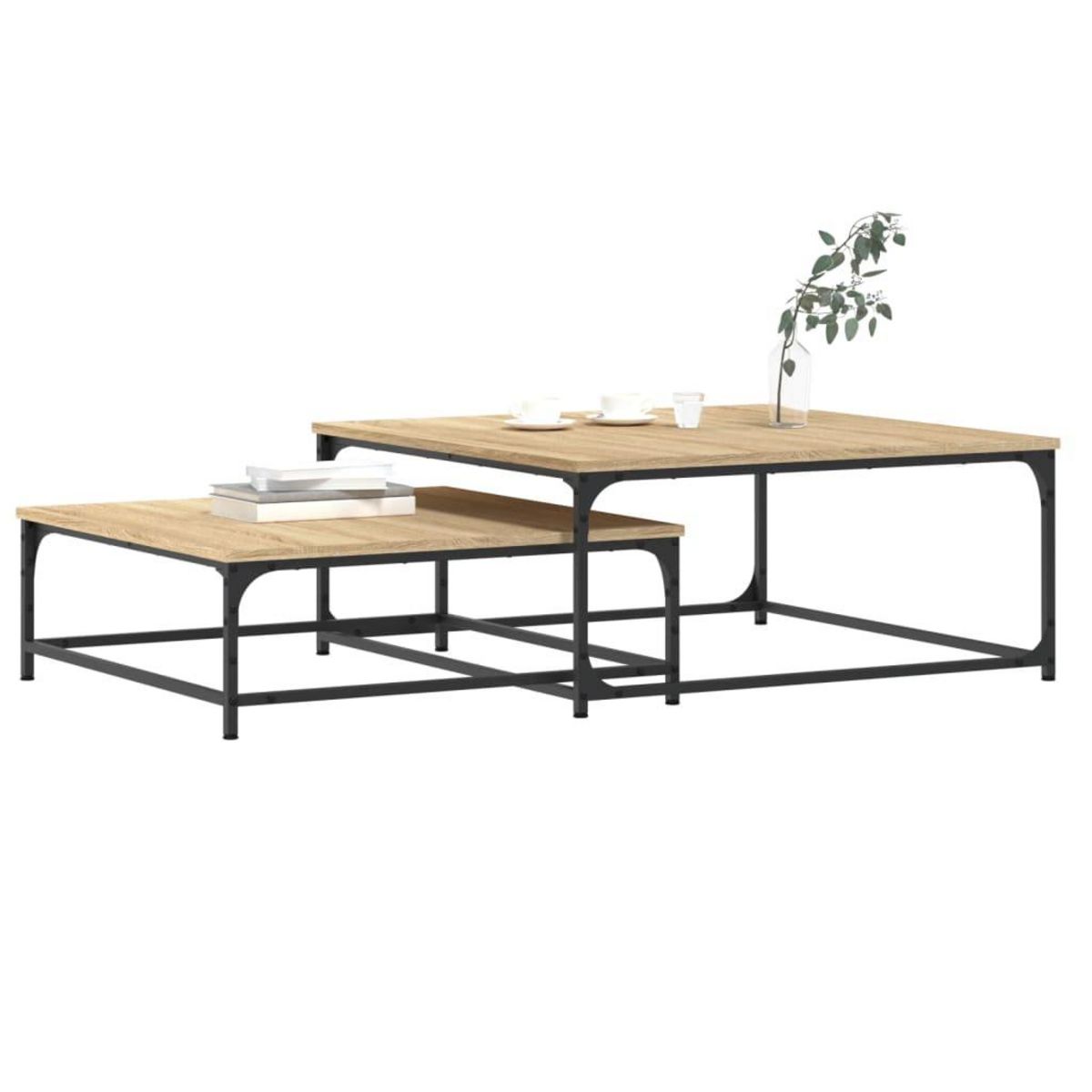 VIDAXL Tables basses gigognes 2 pcs chene sonoma bois d'ingenierie