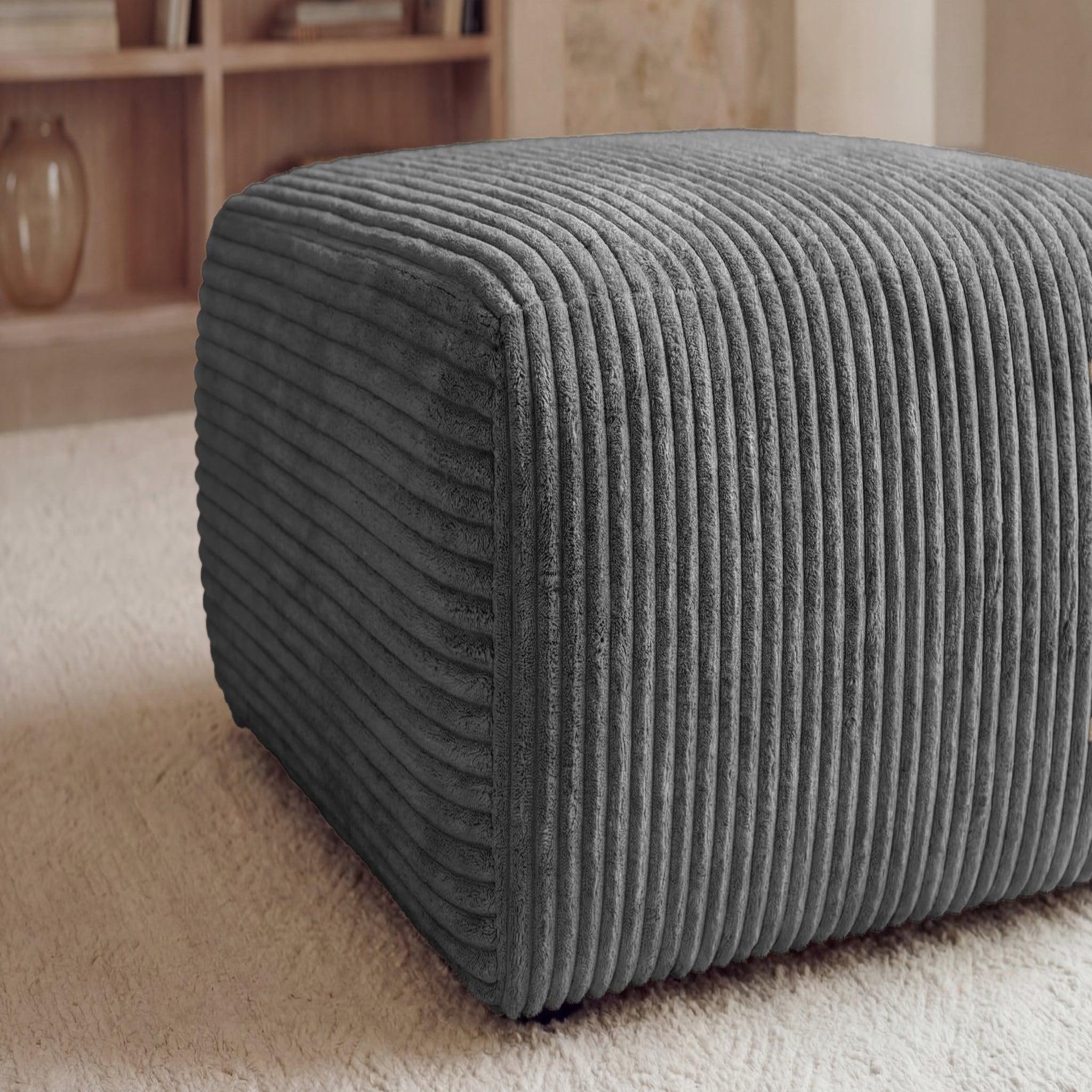 Voir la diapositive 4 : CASANOVA PARIS Elvis - pouf en gros velours côtelé 96x87x44
