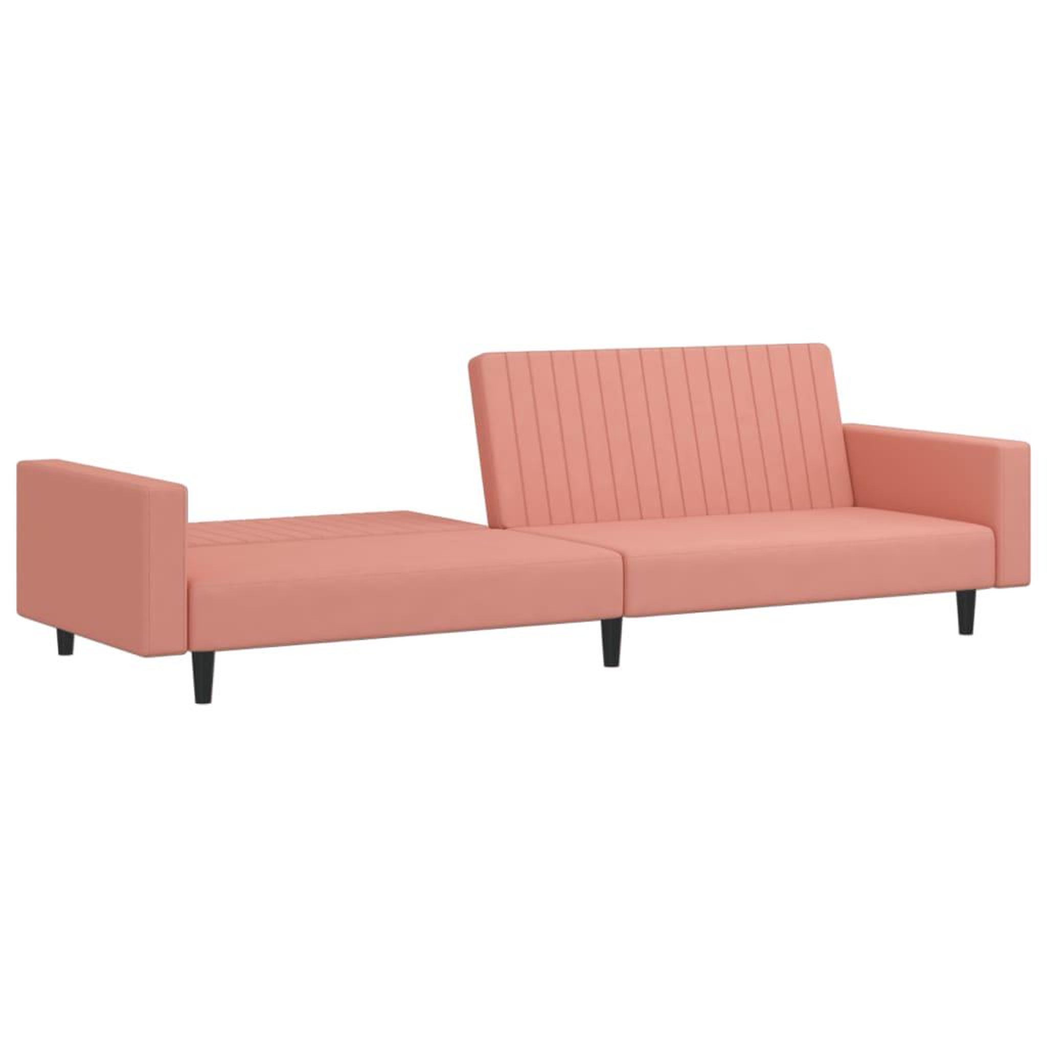 Voir la diapositive 4 : VIDAXL Canape-lit a 2 places rose velours