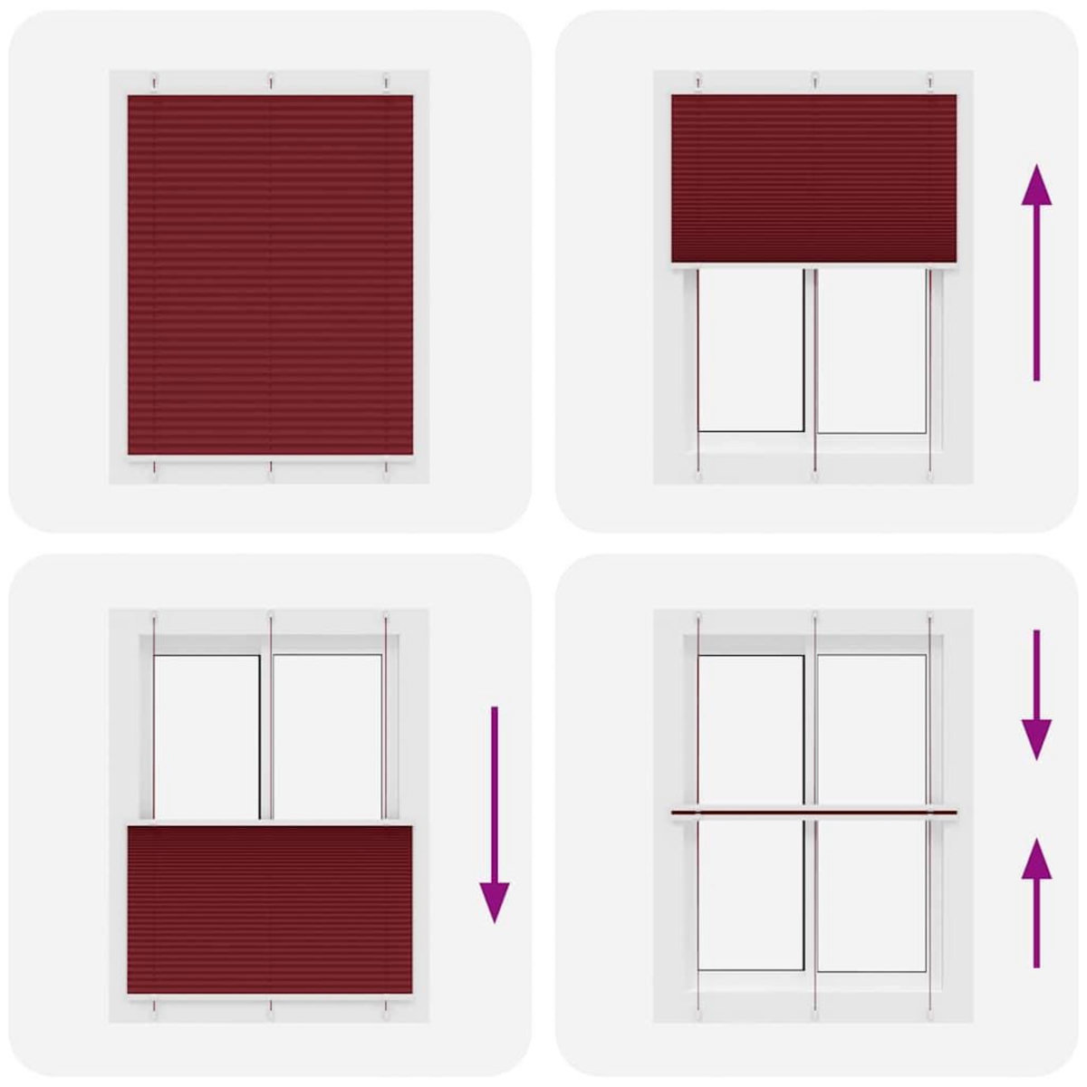 VIDAXL Store plisse rouge bordeaux 105x100 cm largeur du tissu 104,4cm