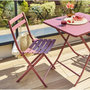 Voir la diapositive 2 : HESPERIDE Lot de 4 chaises de jardin pliables en métal GREENSBORO - Lie de vin