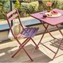 Voir la diapositive 2 : HESPERIDE Lot de 4 chaises de jardin pliables en métal GREENSBORO - Lie de vin