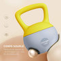 Voir la diapositive 4 : HOMCOM Kettlebell 10 Kg - prise ergonomique - entraînement musculaire & haltérophilie - PVC gris jaune