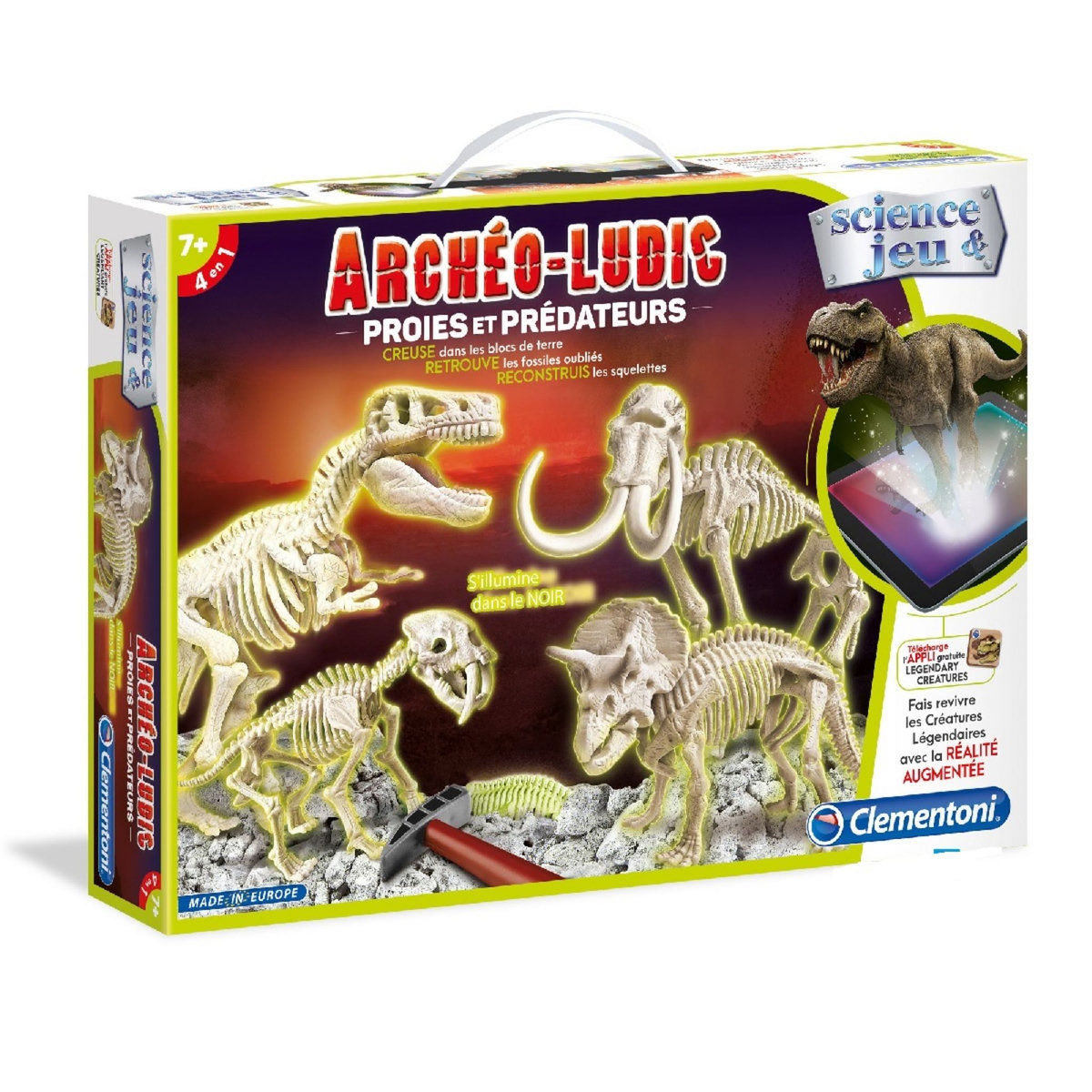 CLEMENTONI Archéo Ludic - Coffret 4 en 1 - Phosphorescent