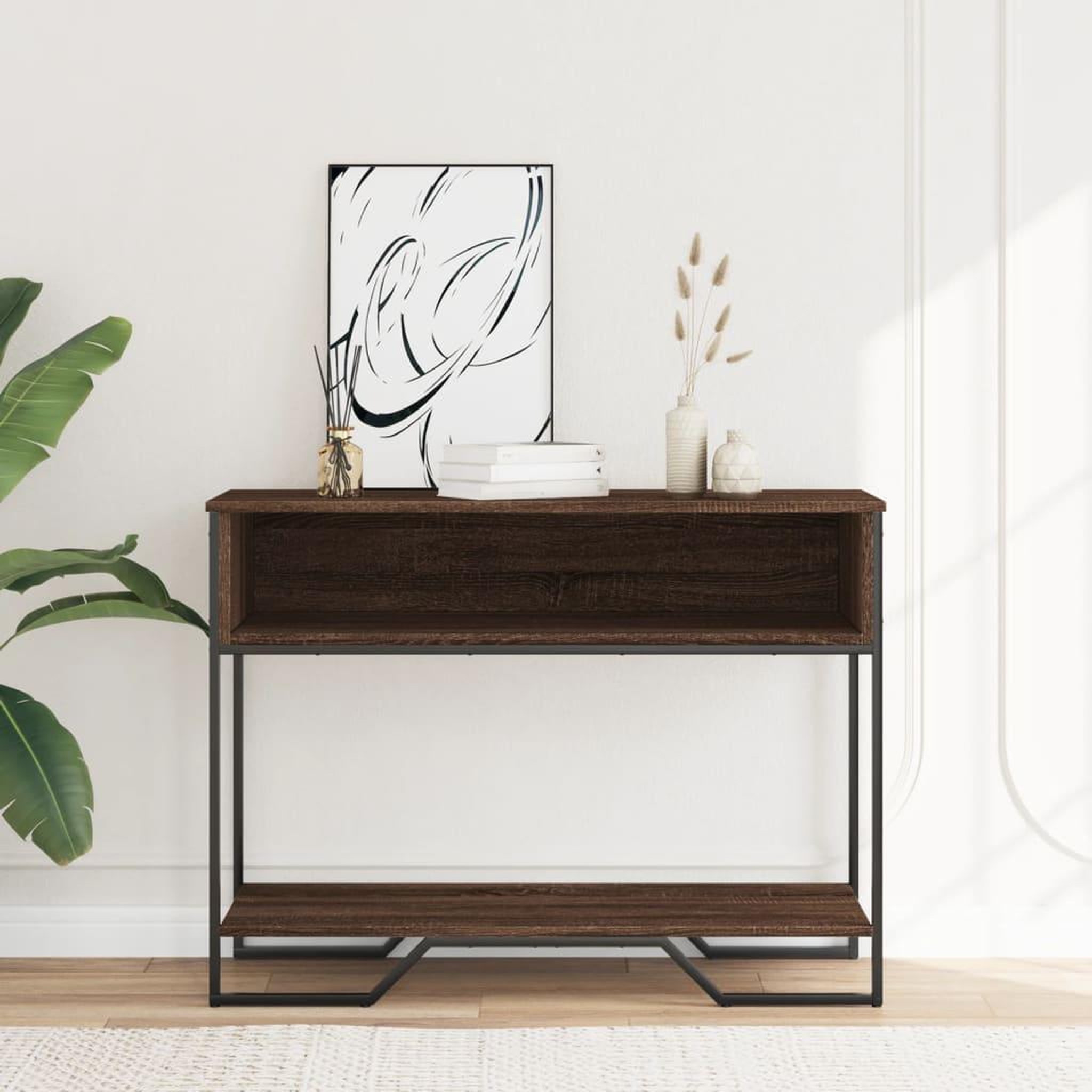 Voir la diapositive 3 : VIDAXL Table console chene marron 100x35x74,5 cm bois d'ingenierie
