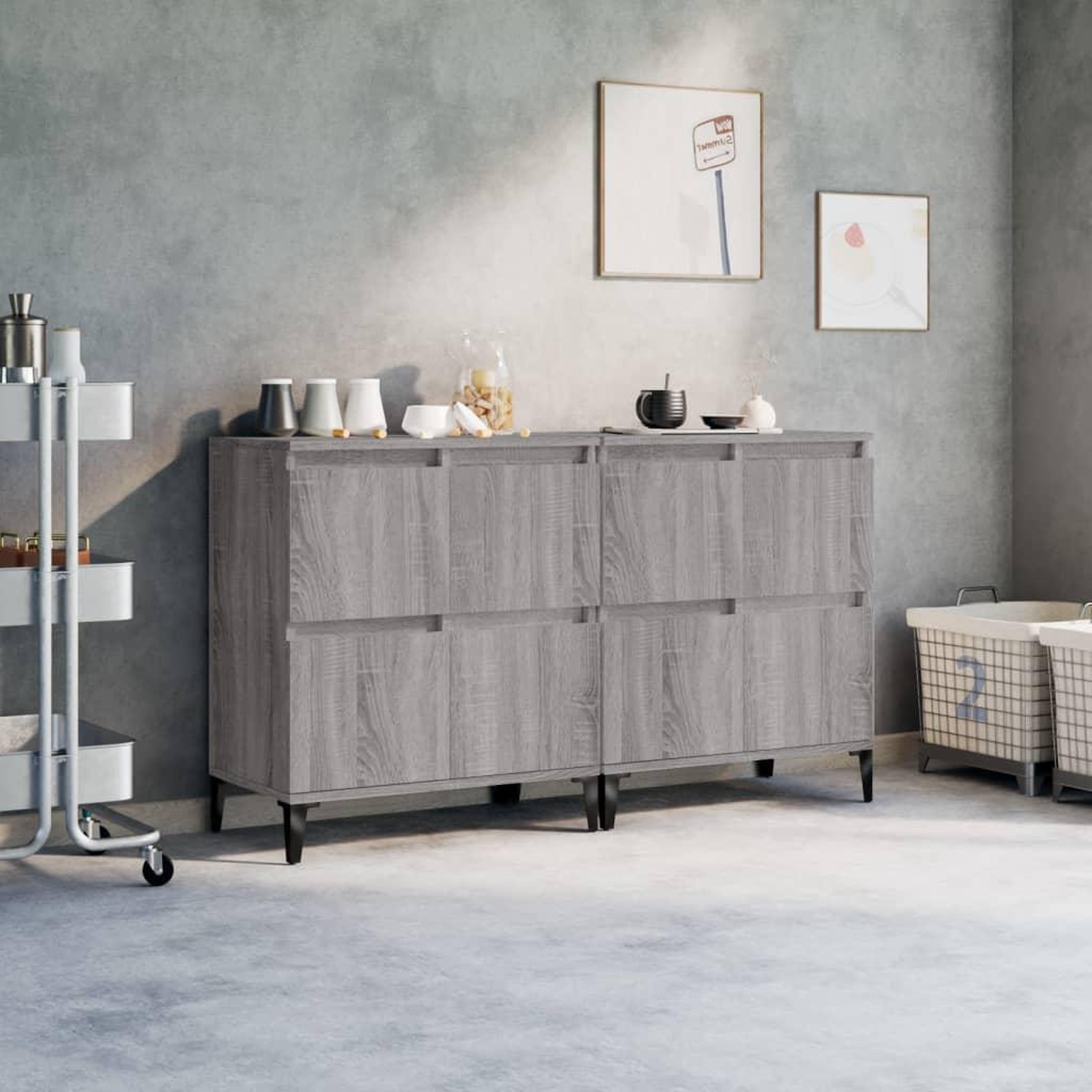 VIDAXL Buffets 2 pcs sonoma gris 60x35x70 cm bois d'ingenierie