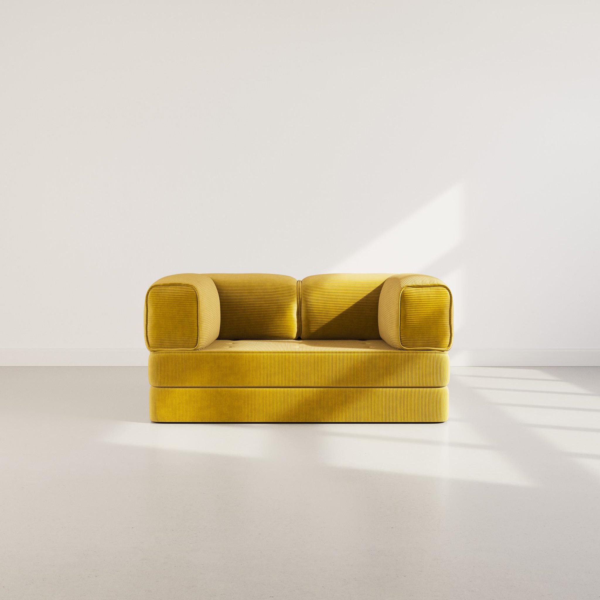 Voir la diapositive 5 : BEST MOBILIER Poppy - canapé 3 places convertible en velours côtelé
