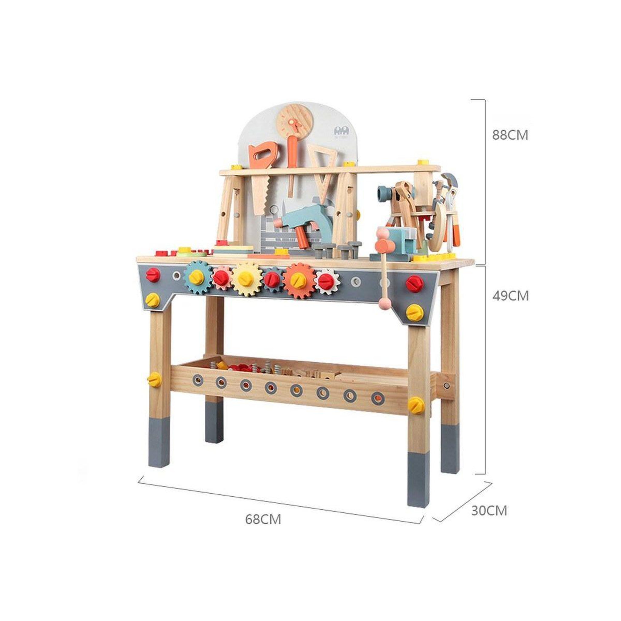 Voir la diapositive 3 : 1001JOUETS Établi en Bois avec Accessoires - Jeu d'Imitation - 88 cm