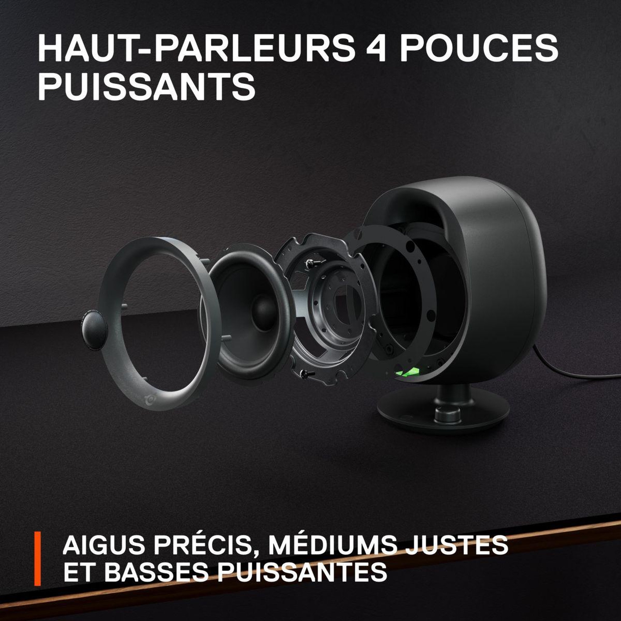 Voir la diapositive 4 : STEEL SERIES Enceinte pc arena 3 - black
