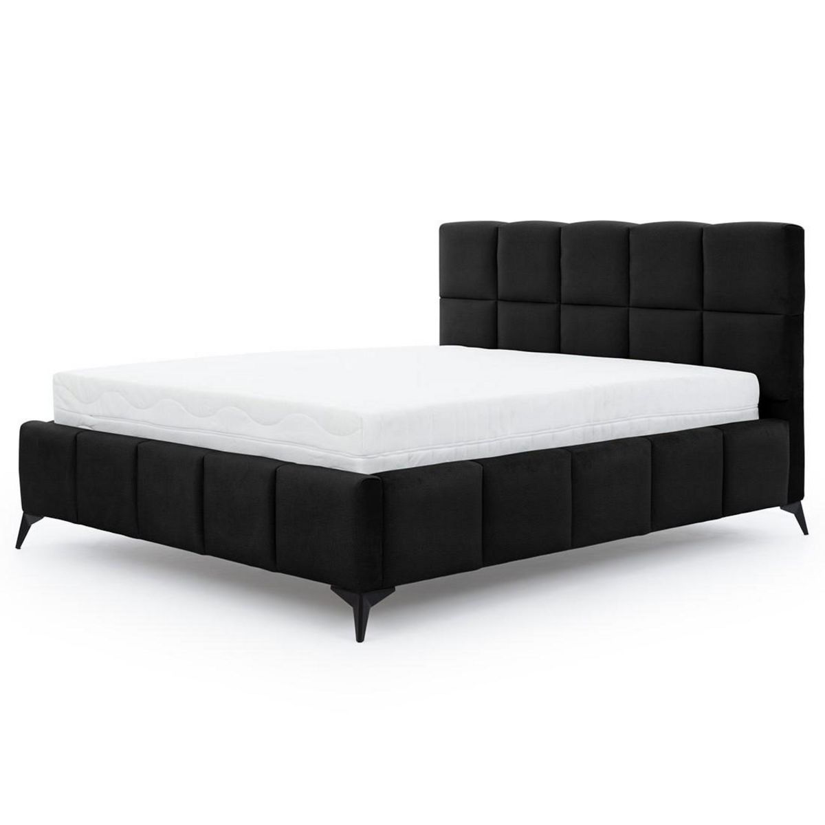 BEST MOBILIER Millie - lit coffre - 140x200 cm - sommier inclus - en velours