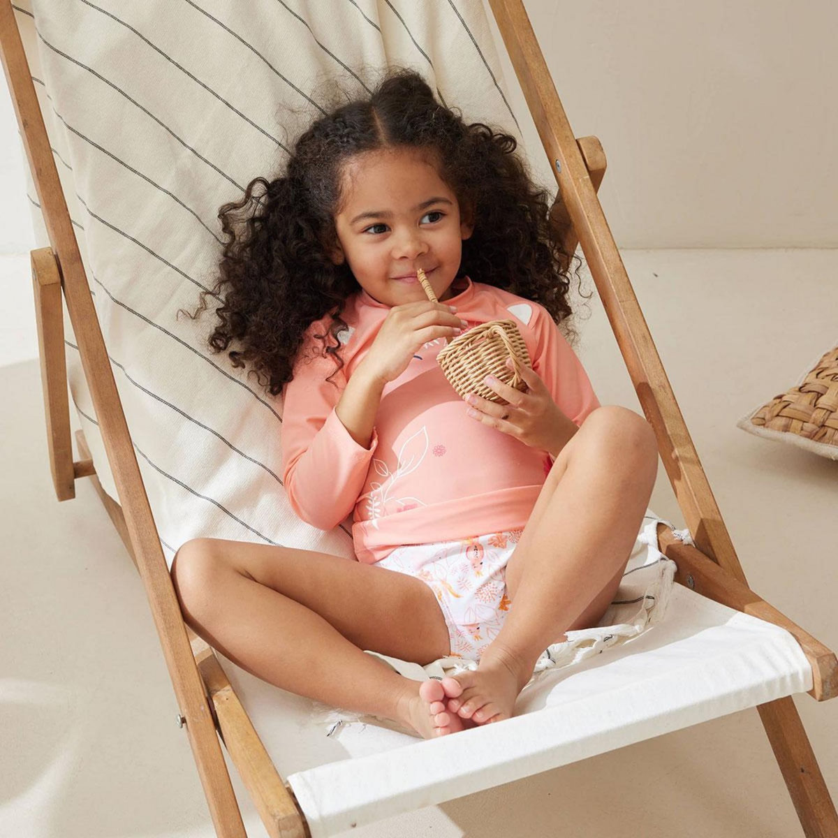 Petit Béguin Maillot de bain bébé 2 pièces t-shirt de protection UV & culotte Sumba