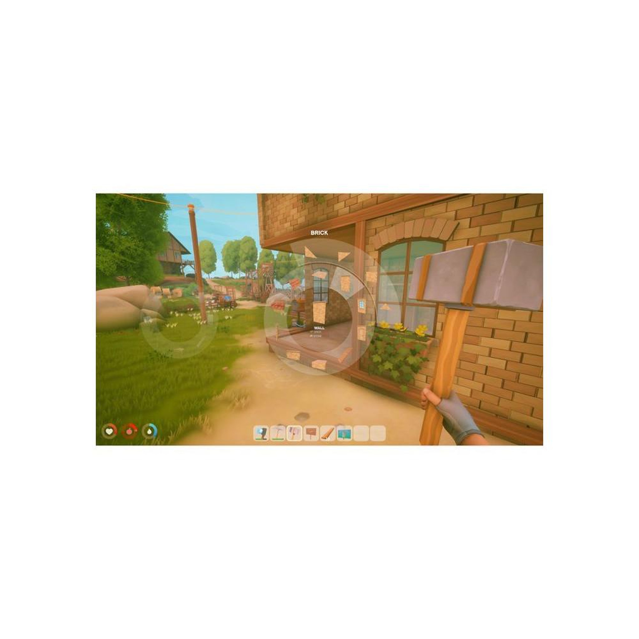 Voir la diapositive 3 : Just for games Solarpunk sur Nintendo Switch 2, simulation gestion bac à sable éco futur, construction et automatisation, agriculture et dirigeable, solo ou coop