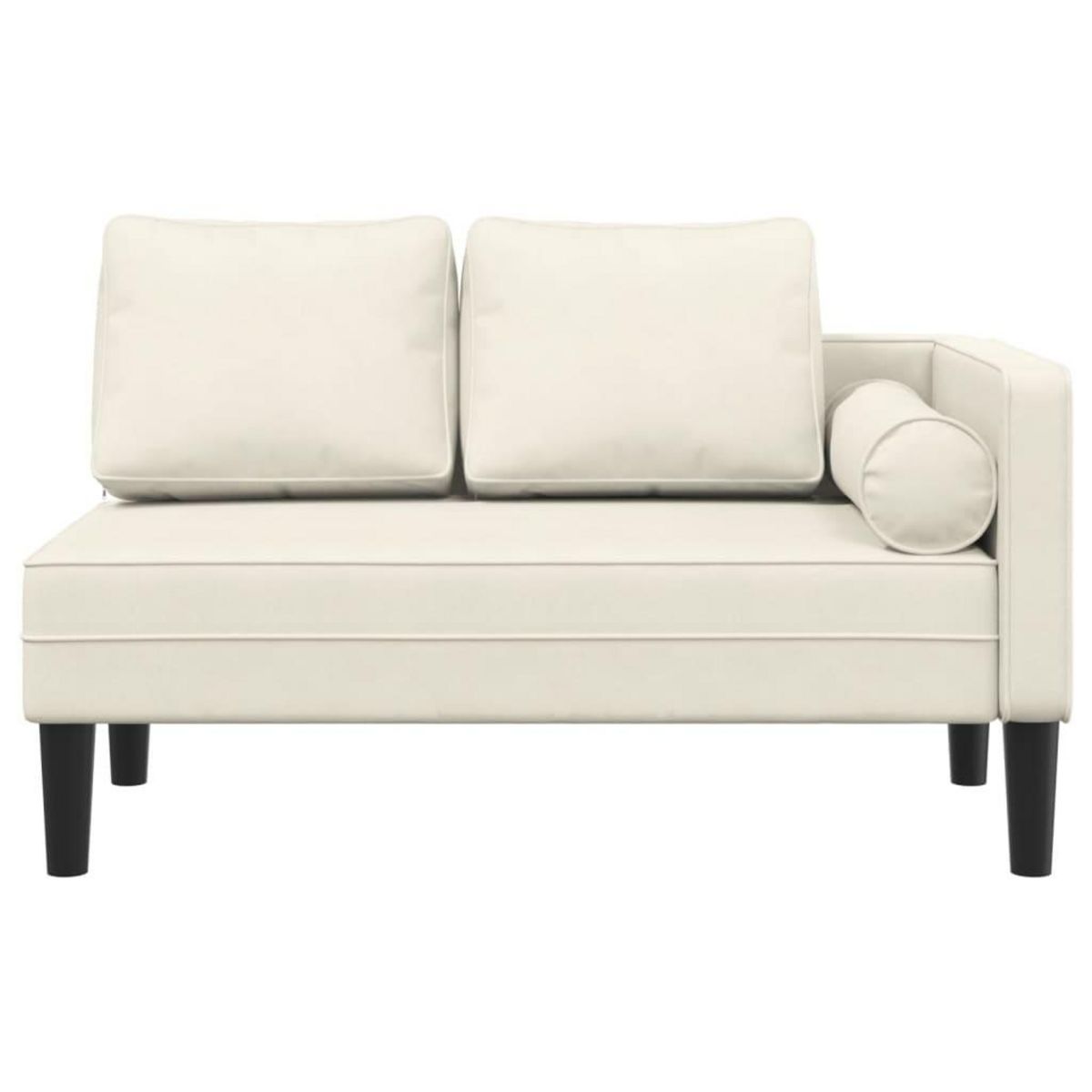 VIDAXL Chaise longue avec coussins creme velours