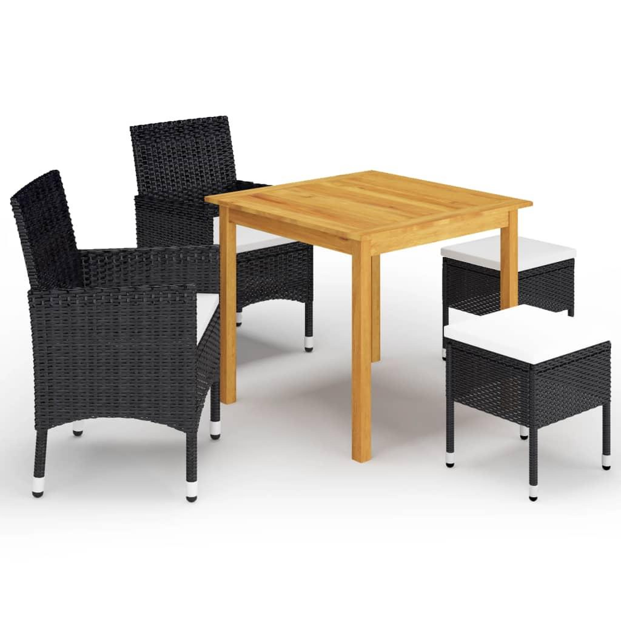 VIDAXL Ensemble a manger de jardin 5 pcs Noir