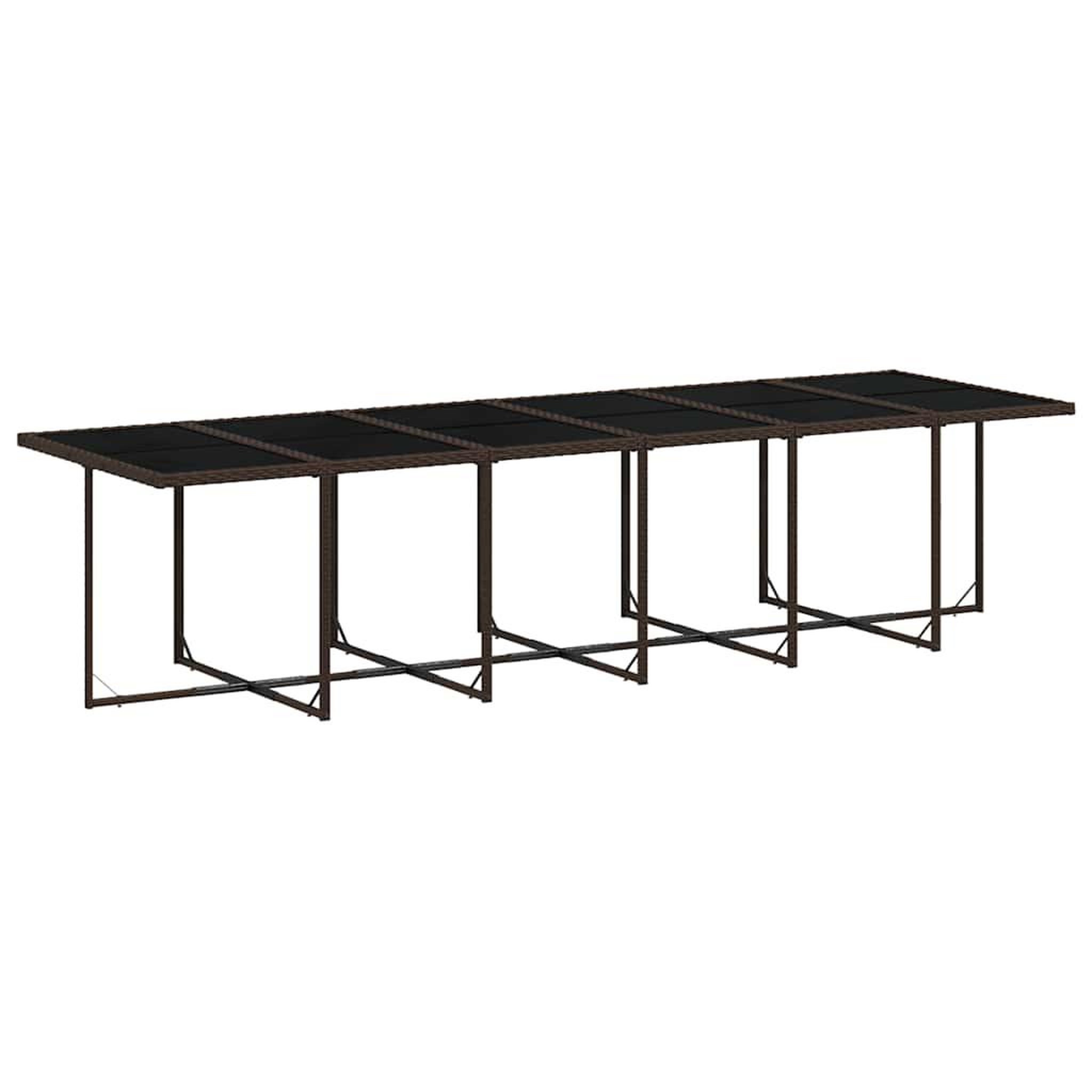 Voir la diapositive 4 : VIDAXL Ensemble a manger de jardin et coussins 17 pcs marron rotin