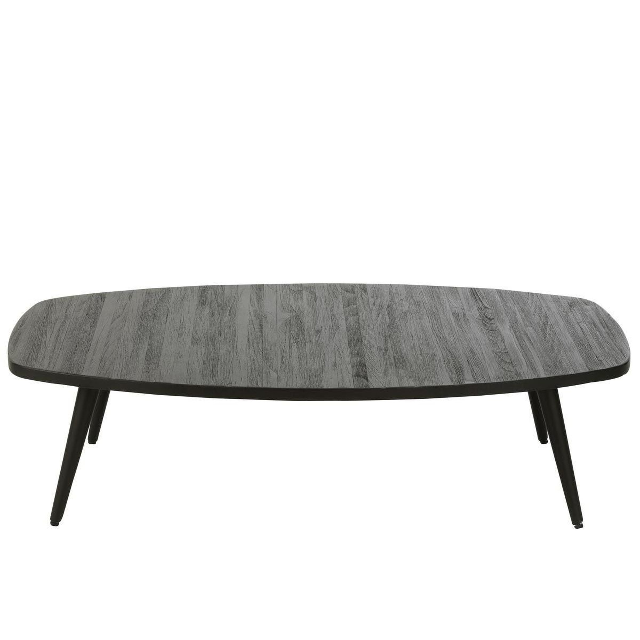 Voir la diapositive 2 : J-LINE Table basse en bois  teck  120cm noir