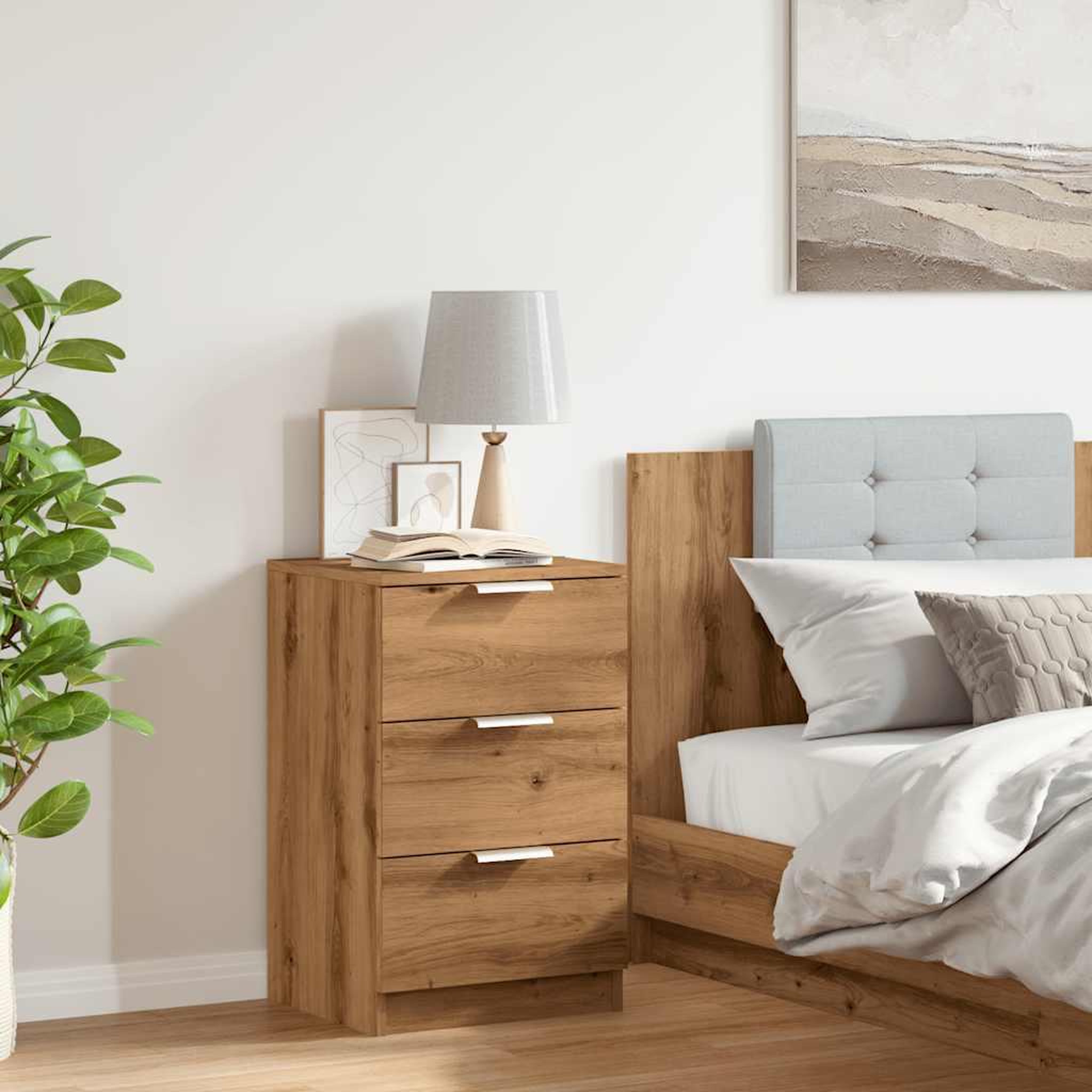 Voir la diapositive 3 : VIDAXL Table de chevet chene artisanal 40x36x65 cm bois d'ingenierie