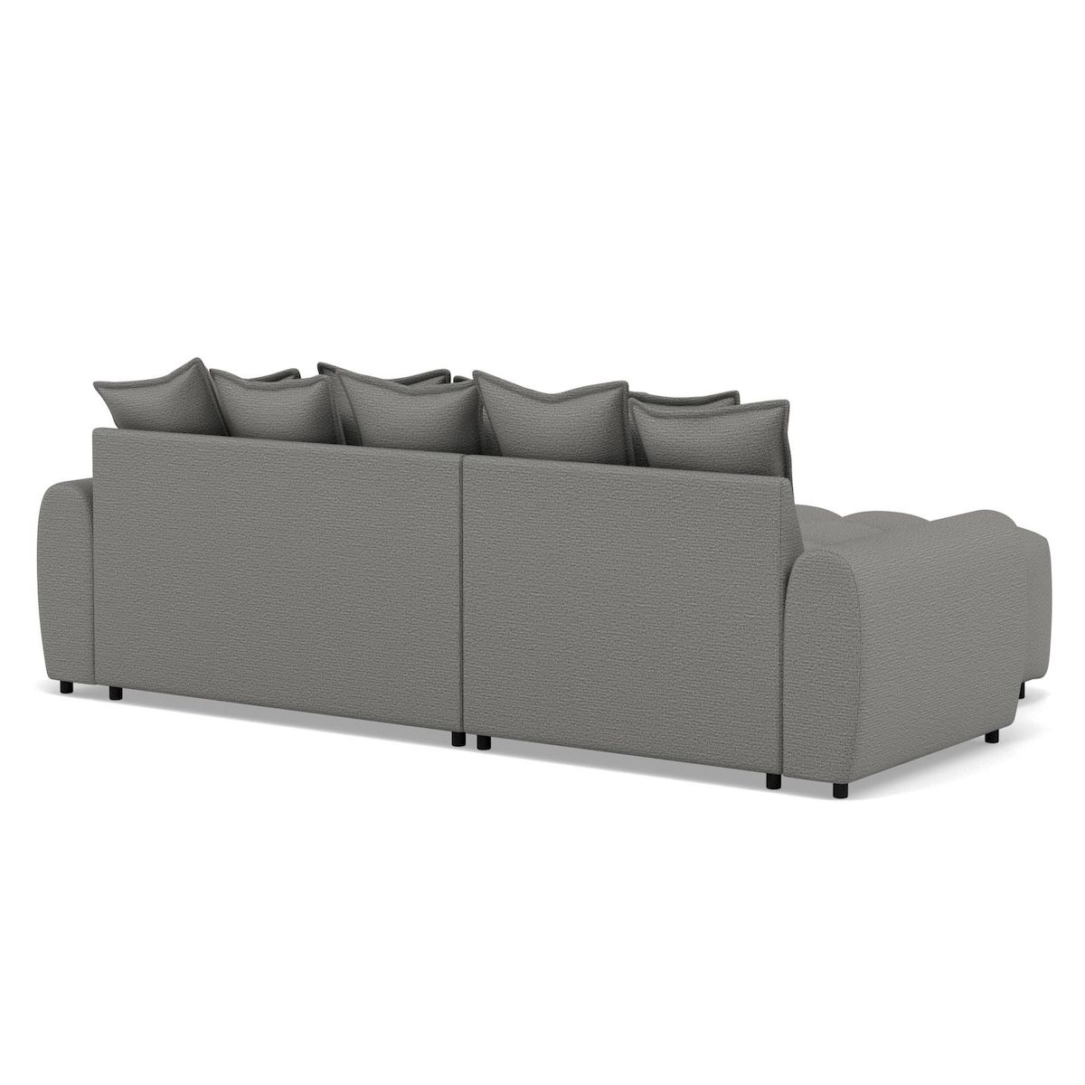 LISA DESIGN Adelaide - canapé d'angle réversible 4 places avec pouf d'appoint en tissu texturé
