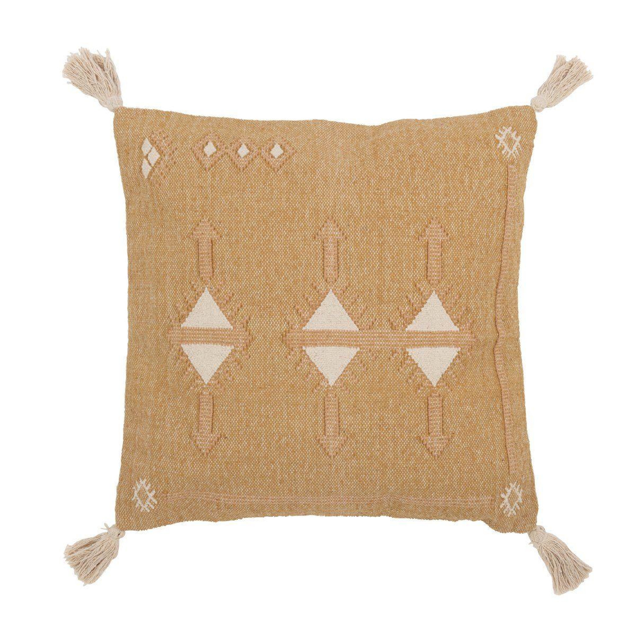 J-LINE Coussin déco triangle  bali  50x50cm naturel & beige
