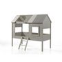 Voir la diapositive 2 : Paris Prix Pack - Lit Cabane Enfant, Sommier & 4 Rideaux  Charlotte  90x200cm Beige
