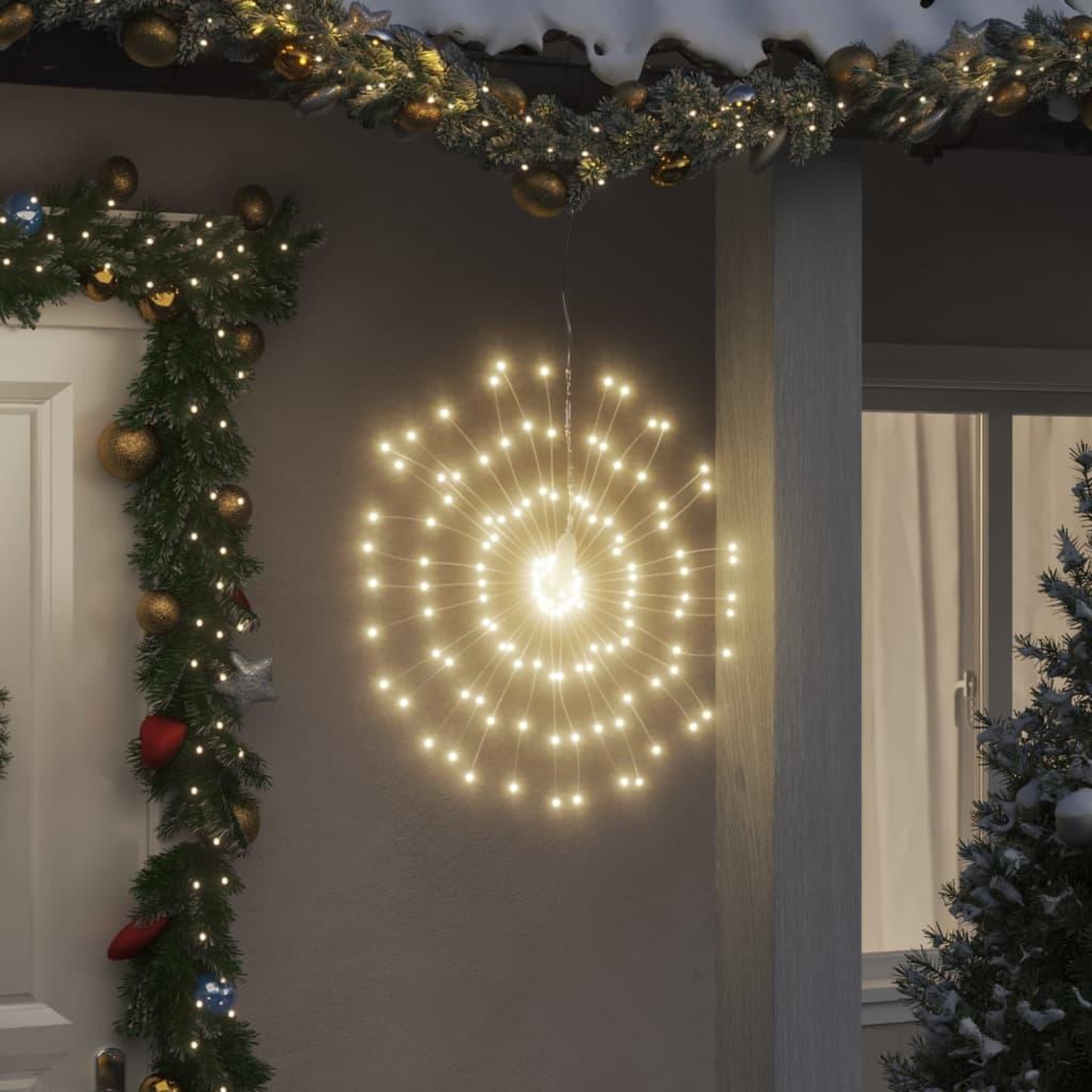 VIDAXL Etoile rayonnante de Noël 140 LED 2 pcs blanc chaud 17 cm