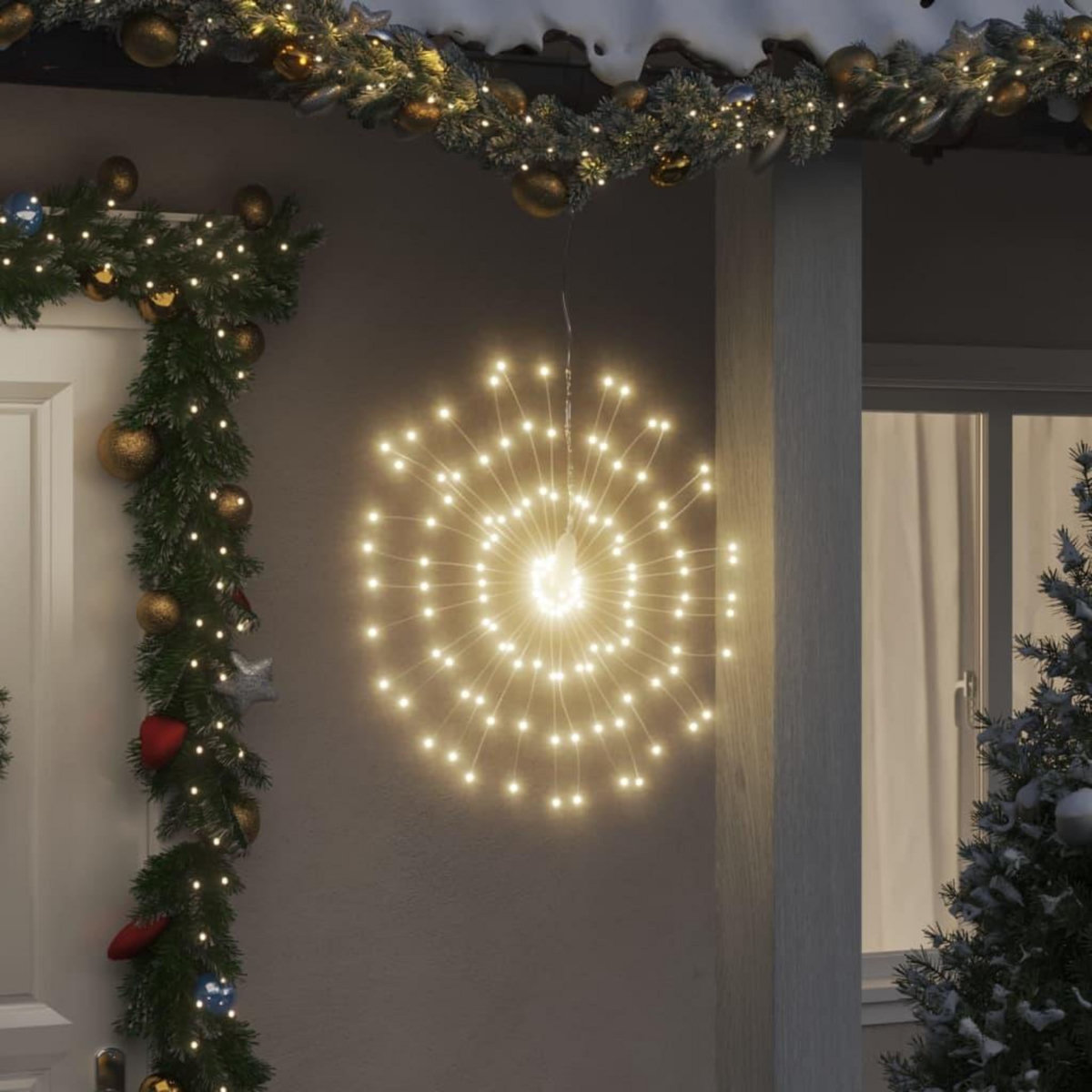 VIDAXL Etoile rayonnante de Noël 140 LED 2 pcs blanc chaud 17 cm