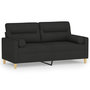 Voir la diapositive 2 : VIDAXL Canape 2 places avec oreillers decoratifs noir 140 cm tissu