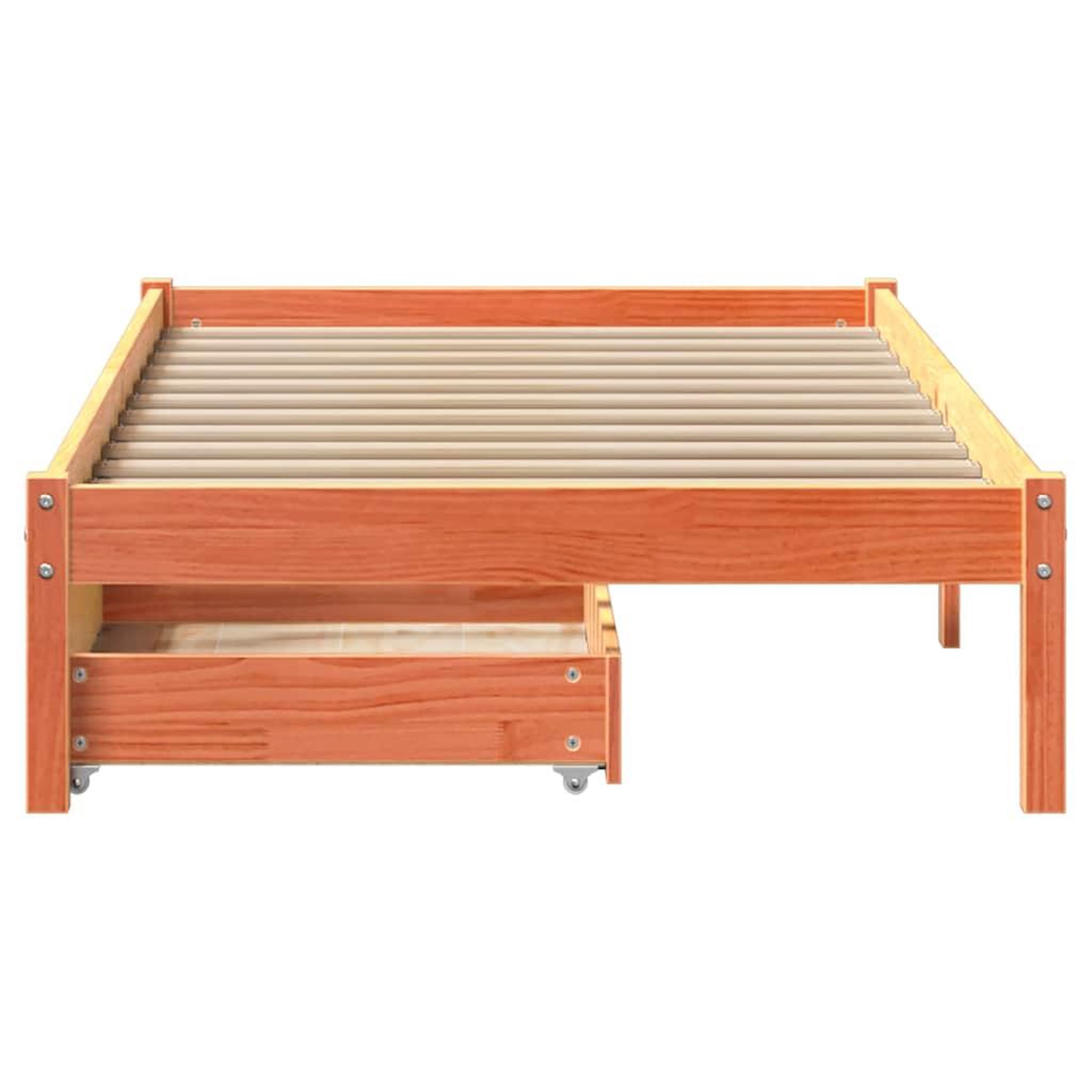 Voir la diapositive 4 : VIDAXL Cadre de lit sans matelas cire marron 100x200cm bois pin massif