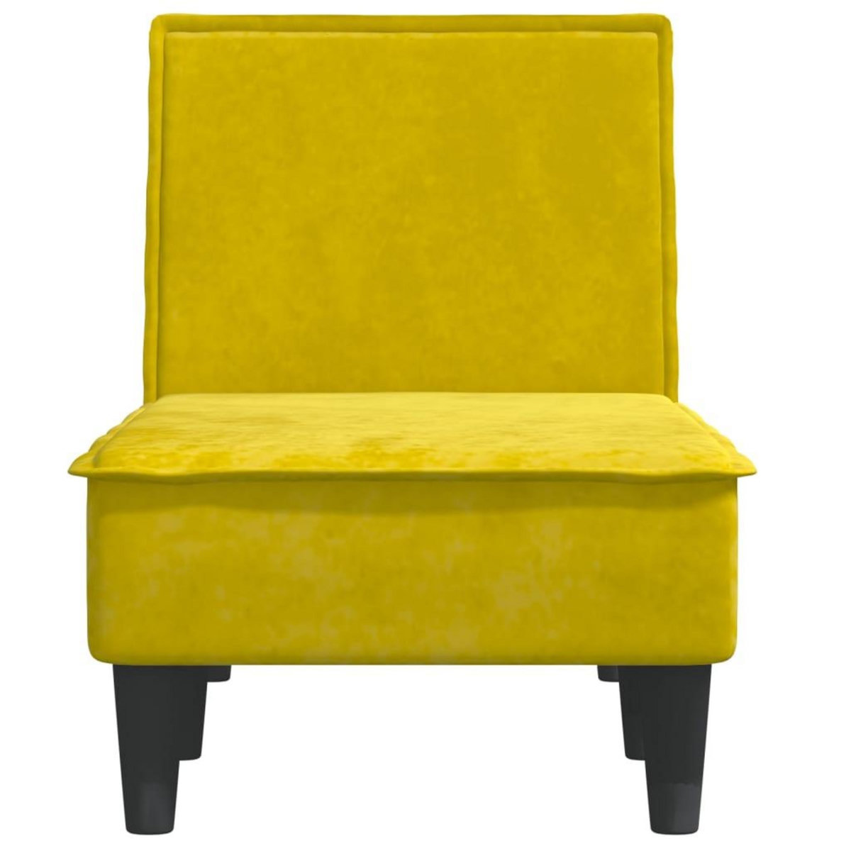 VIDAXL Chaise longue jaune velours