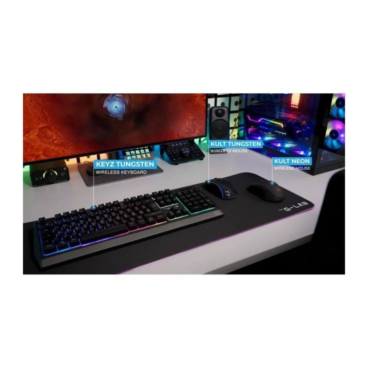 THE G-LAB Souris Gamer sans fil - The G-Lab - KULT-KRYPTON - Noir