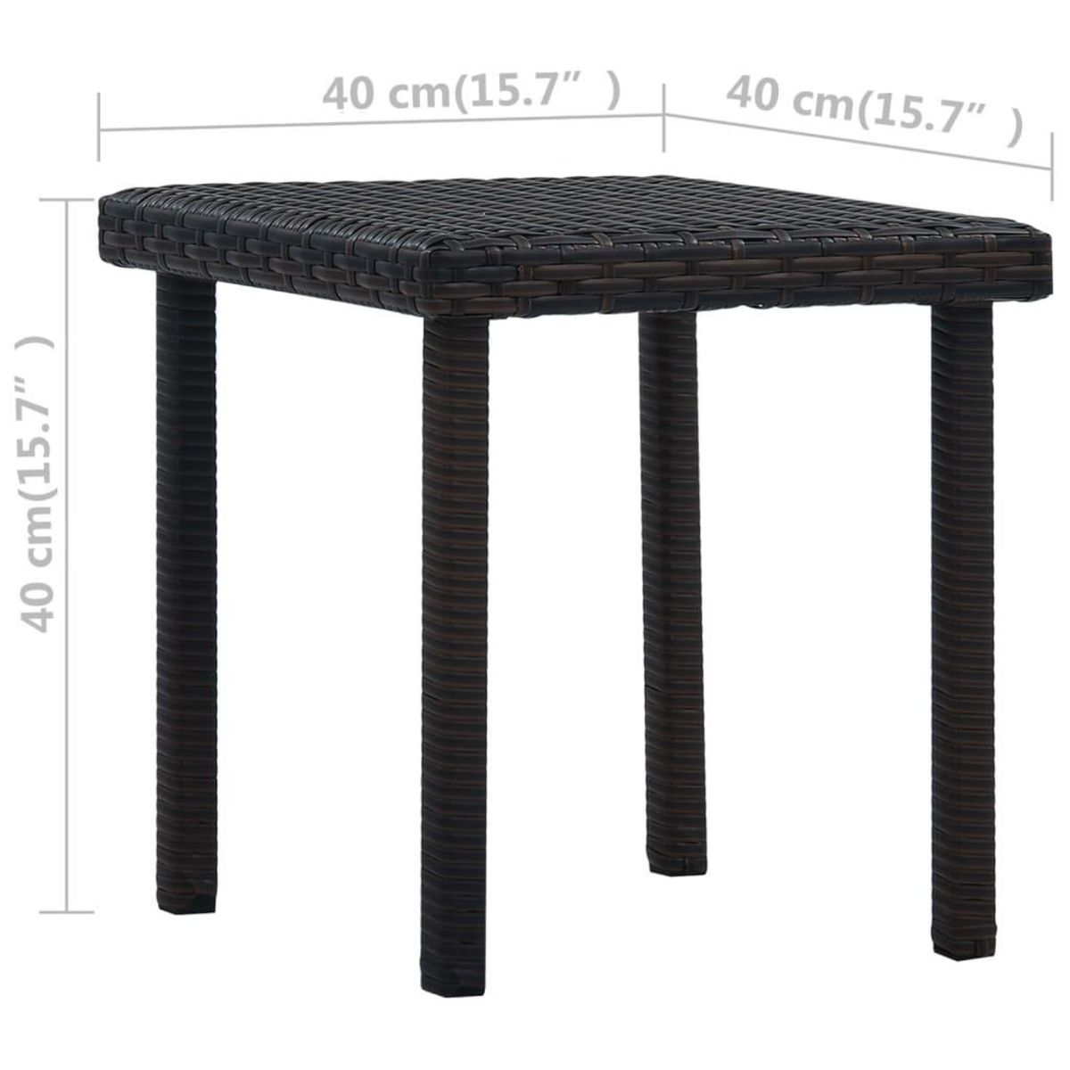 VIDAXL Table a the de jardin Marron 40x40x40 cm Resine tressee