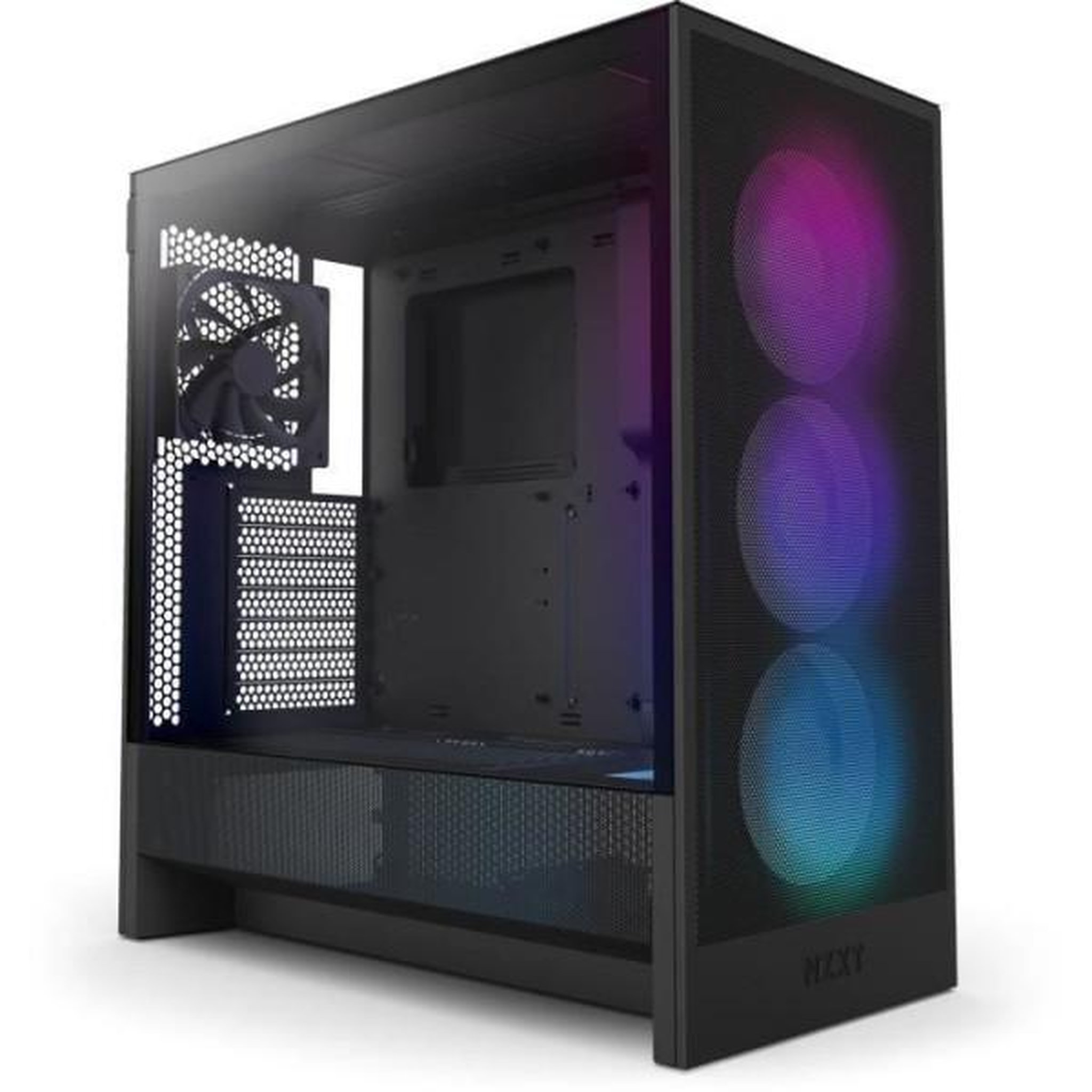 NZXT Boitier moyen-tour compact atx - nzxt - cc-h52fb-r1 - h5 flow rgb avec ventilateurs rgb inclus - noir