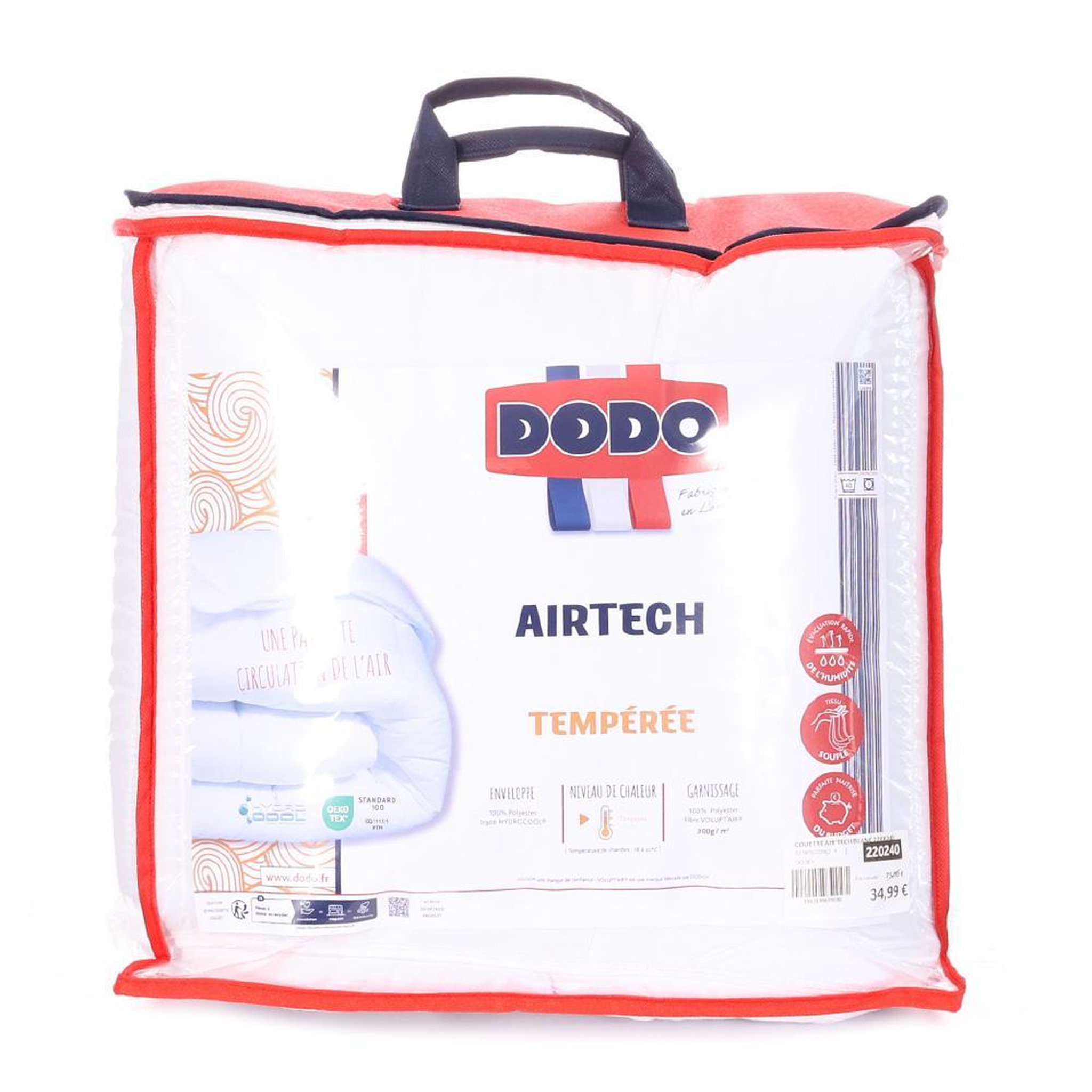 DODO Couettes Blanc Dodo Air'tech Blanc 220x240. Coloris disponibles : Blanc