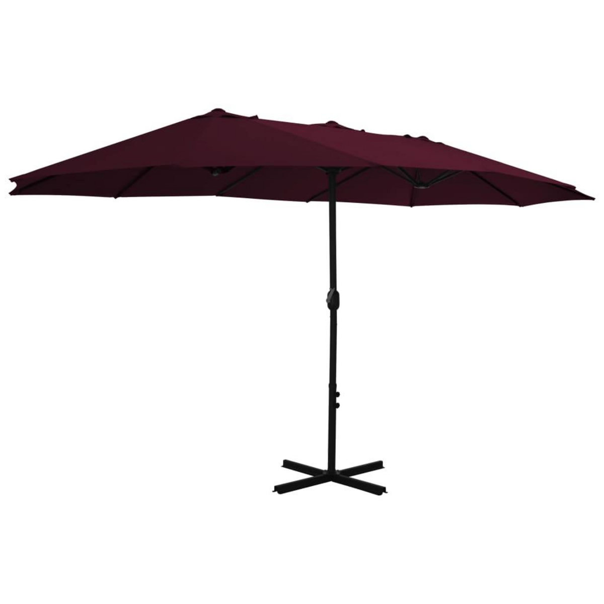 VIDAXL Parasol d'exterieur avec mat en aluminium rouge bordeaux