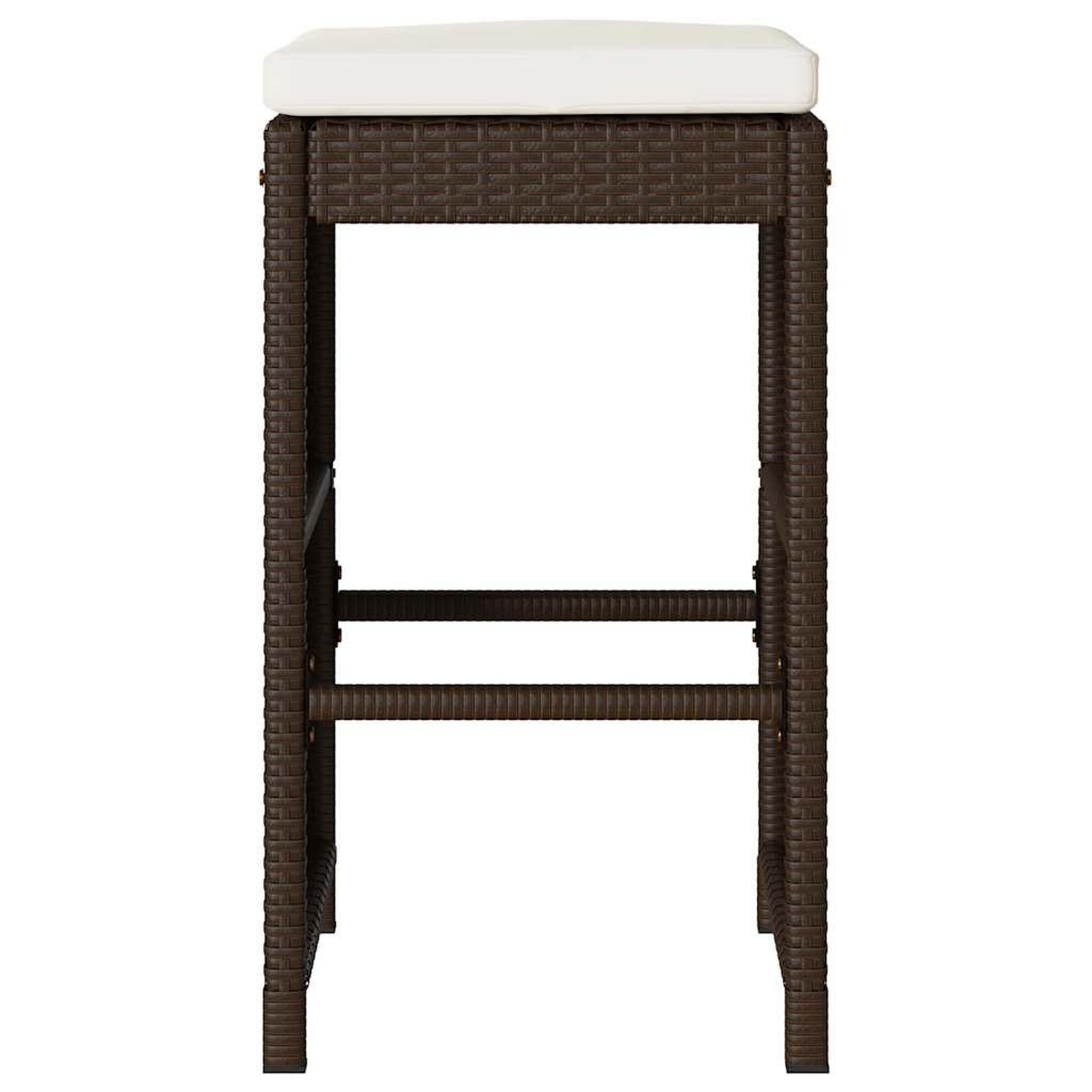 Voir la diapositive 4 : VIDAXL Tabourets de bar jardin coussins lot de 6 marron resine tressee