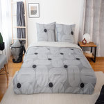 Home collection Parure housse de couette 100% microfibre 72gsm frogguie. Coloris disponibles : Gris