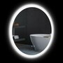 KLEANKIN Miroir rond lumineux LED de salle de bain Ø 70 cm mural avec éclairage 3 couleurs interrupteur tactile système antibuée 35W blanc argent