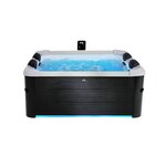 MSpa SPA rigide OSLO Plus MSPA 6 personnes gris. 4 coussins. bâche incluse. hydromassages système. 180 x 180 x 65 cm