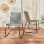 SWEEEK Lot de 2 chaises de jardin en corde BRASILIA, empilables, extérieur