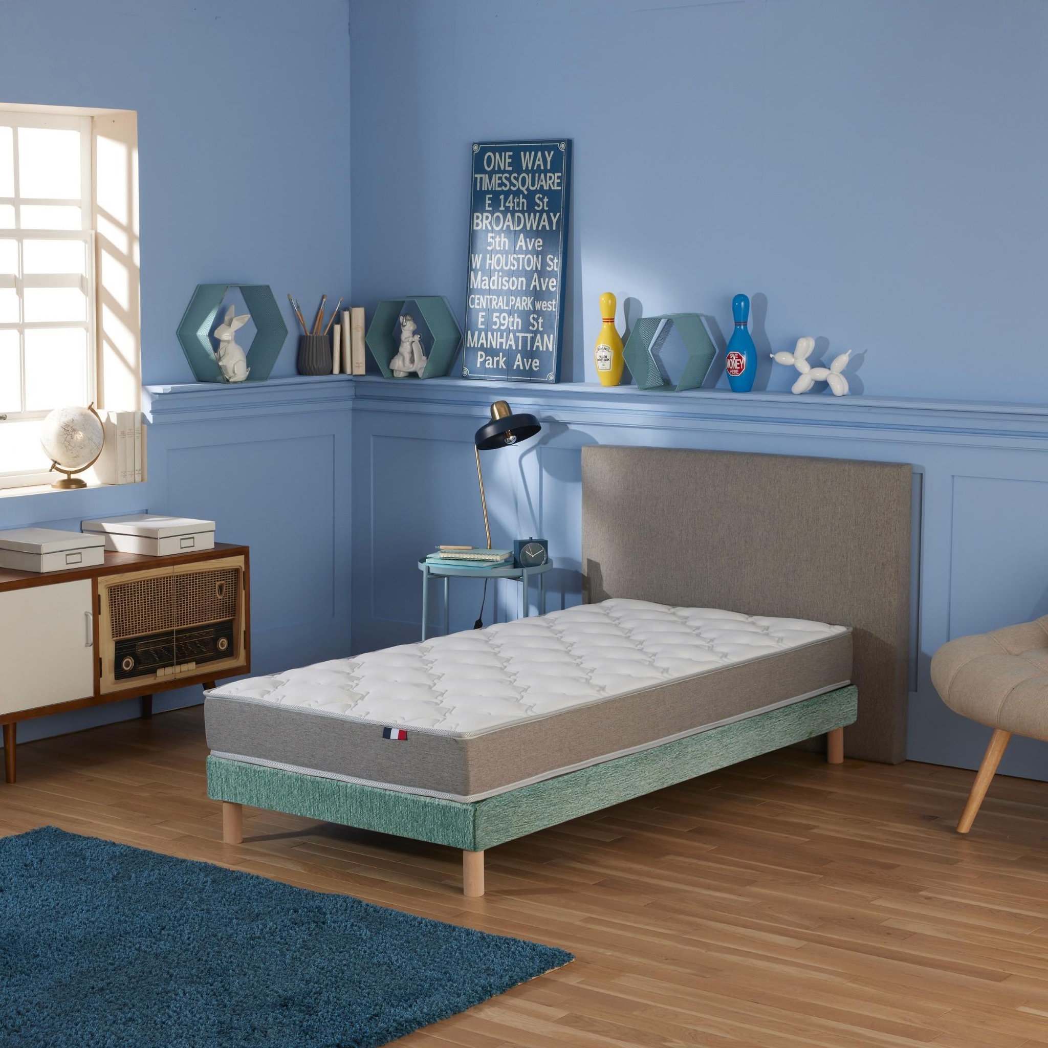 Voir la diapositive 2 : IDLITERIE Ensemble matelas mousse ferme réversible ALTO et sommier - confort français